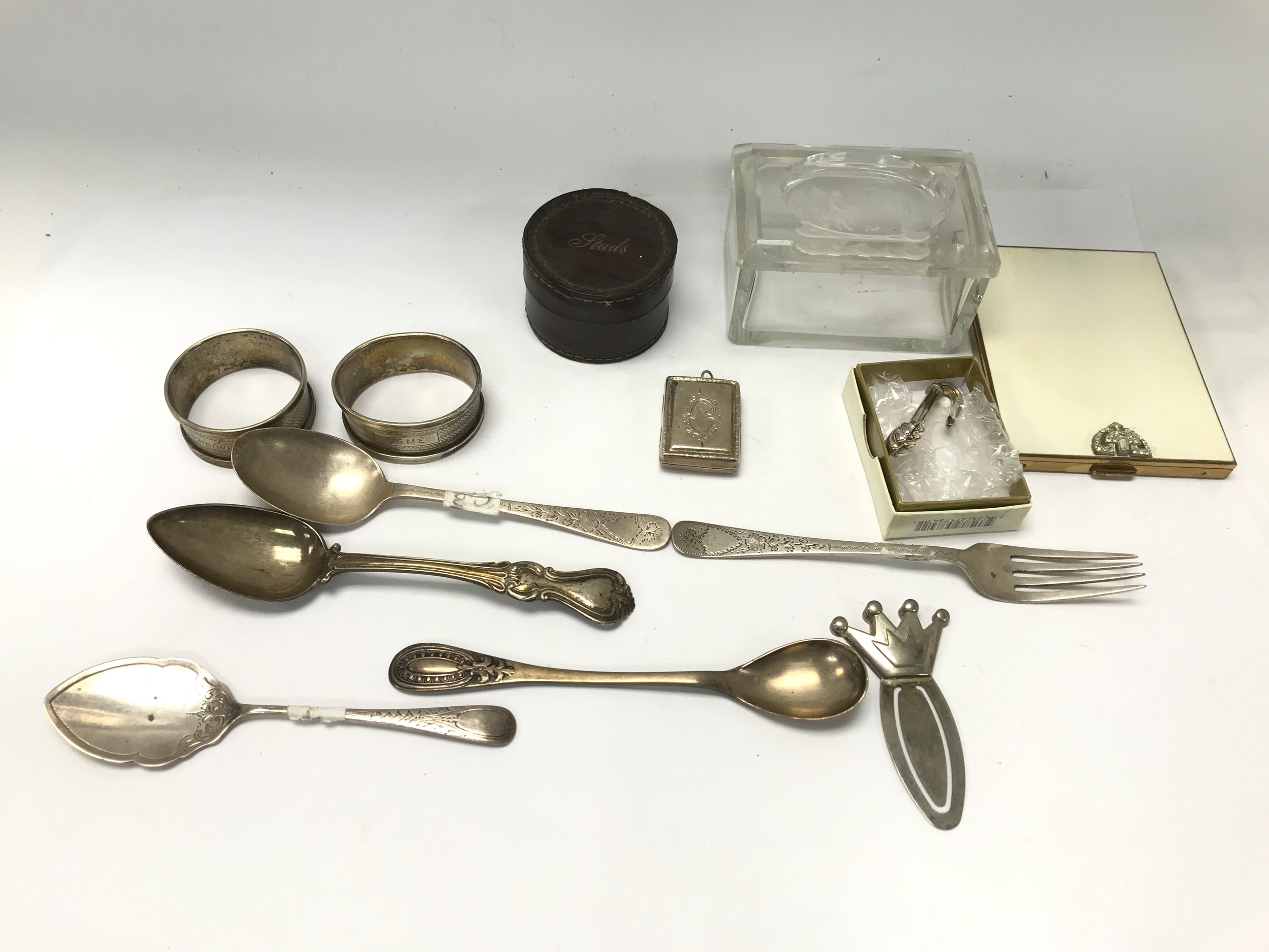 Collection of assorted items including silver cutlery150g approximately of silver.