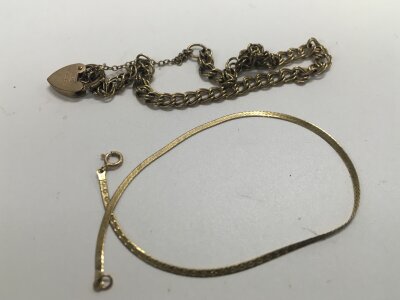 Two 9ct gold bracelets, approx weight 5.99 grams.