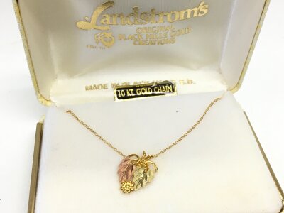 A small 10k gold pendant and chain