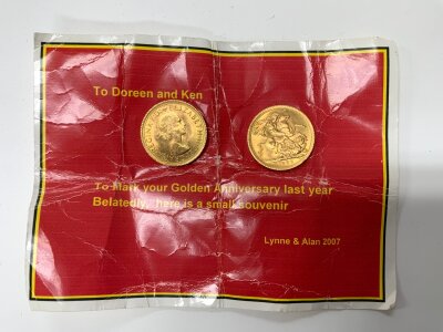 2 1966 full Queen Elizabeth II sovereigns.