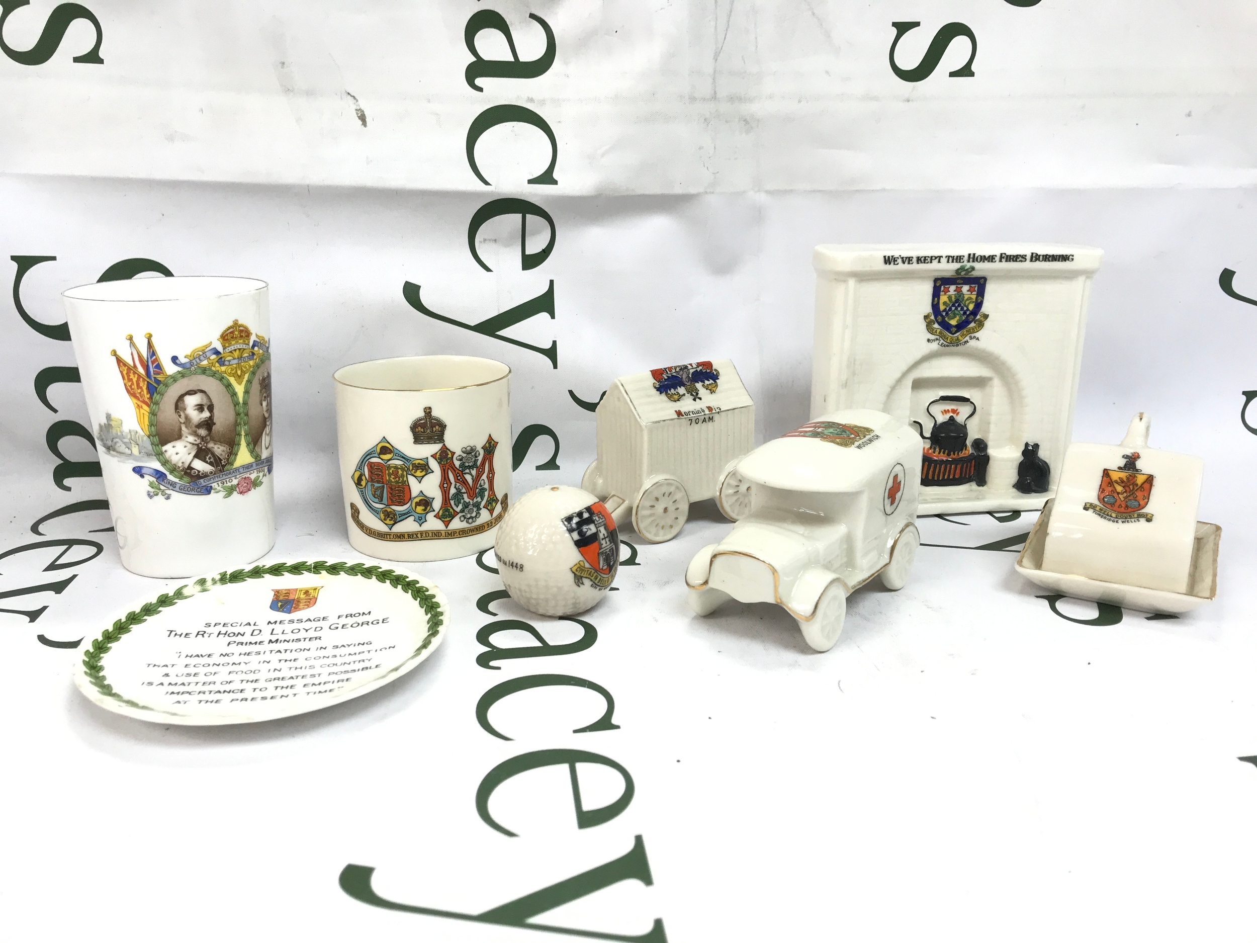 A quantity of crested ware to include military interest 