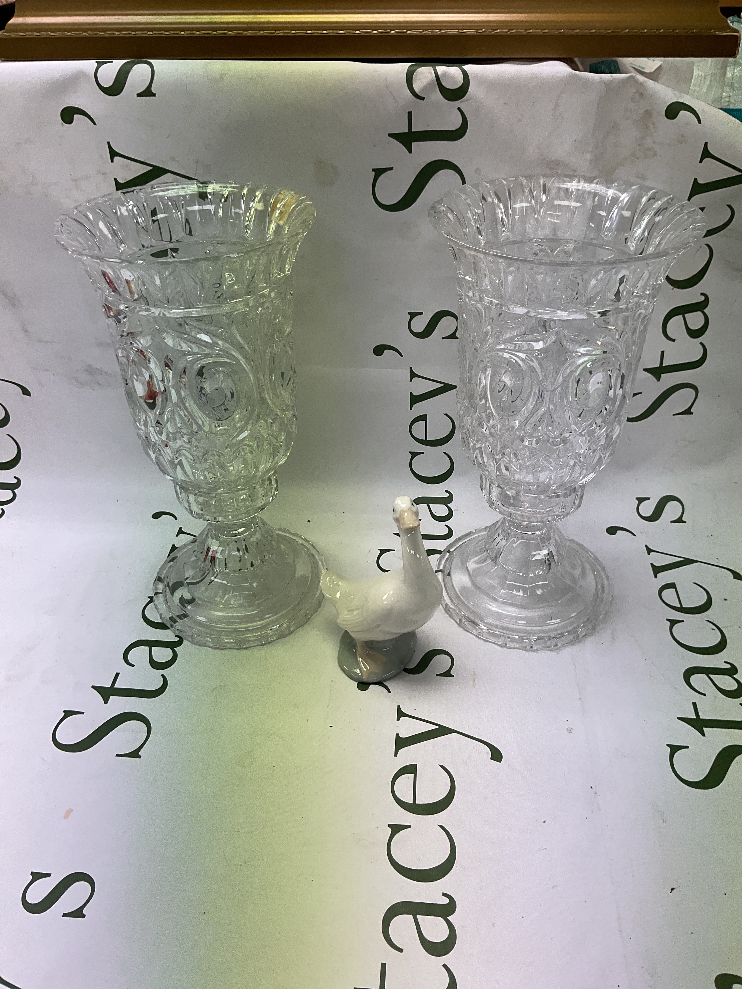 Two candle holders and a Nao duckling 