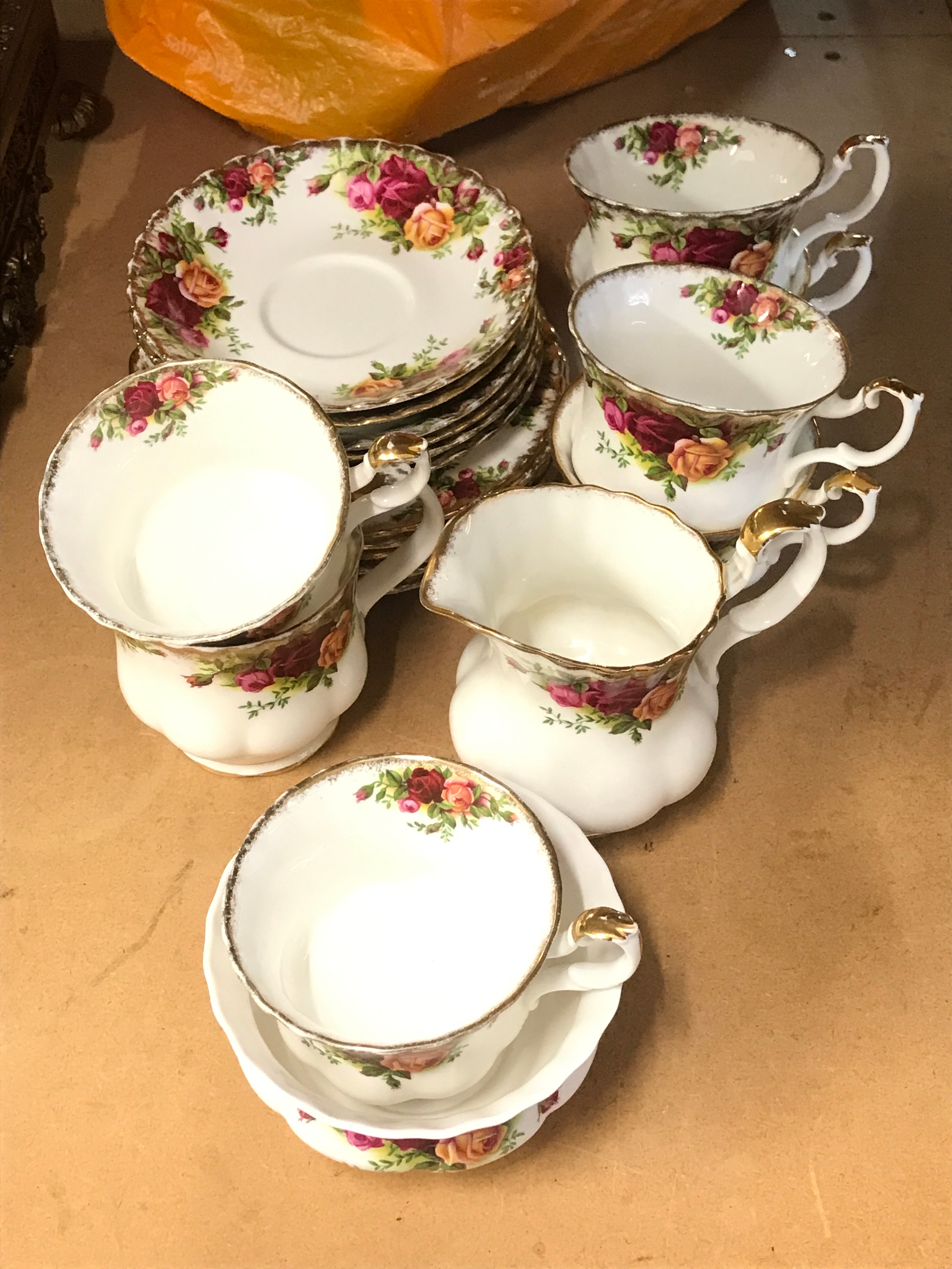 A Royal Albert Country Rose tea set