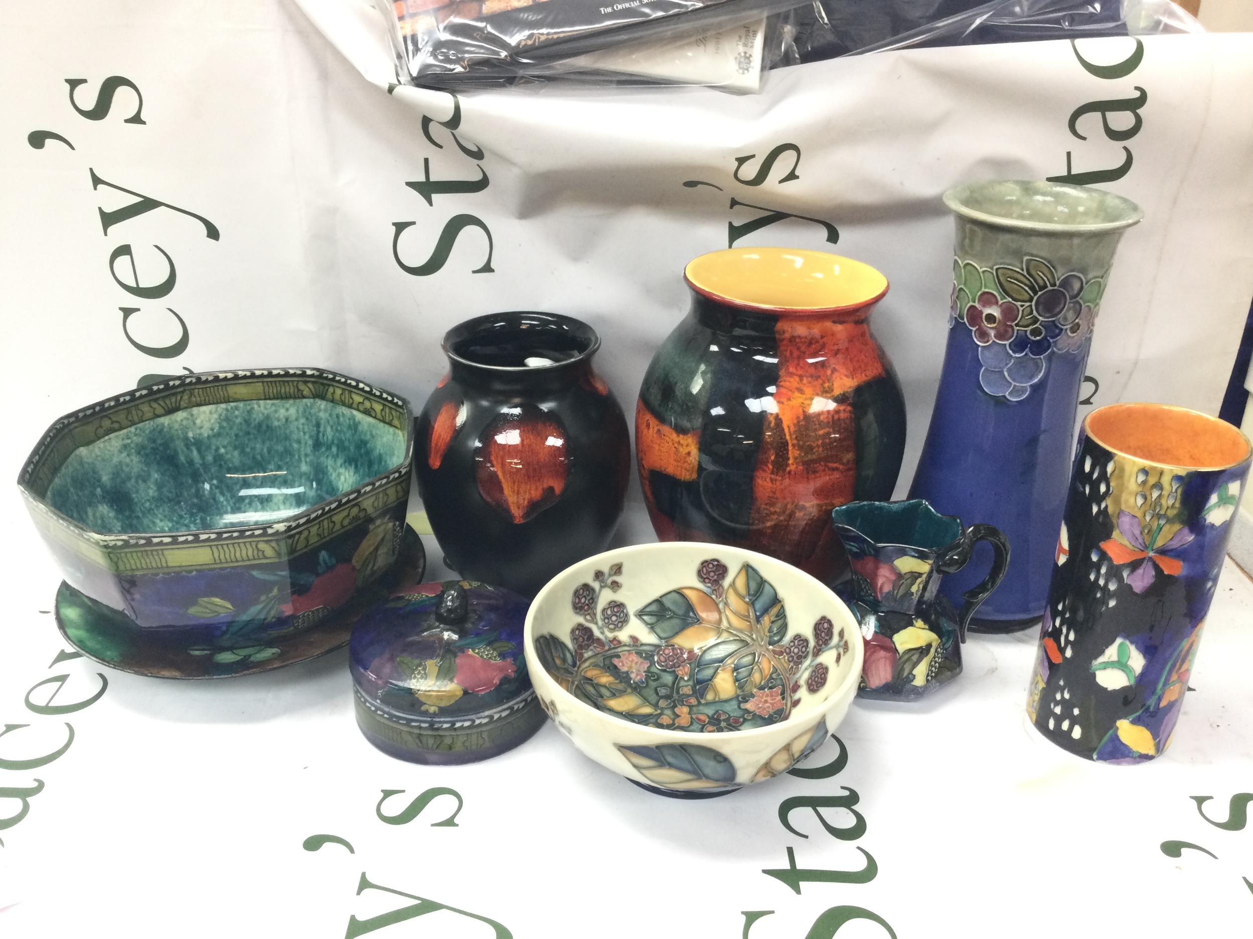 A collection of ceramics bowls, vases and jugs including Hancock, Poole and Royal Doulton 