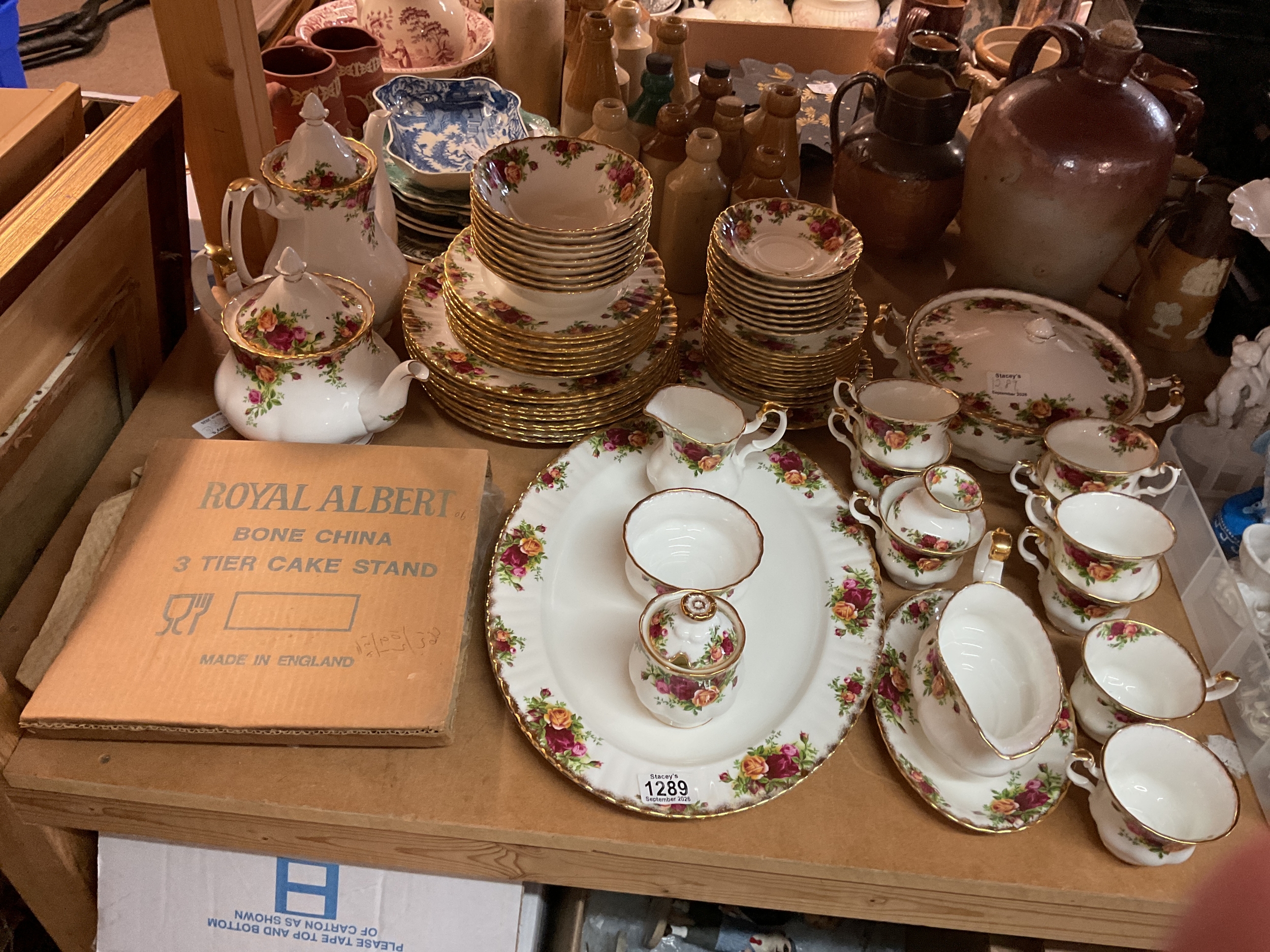 Qty of Royal Albert Country Roses, part Tea/coffee and dinner service.