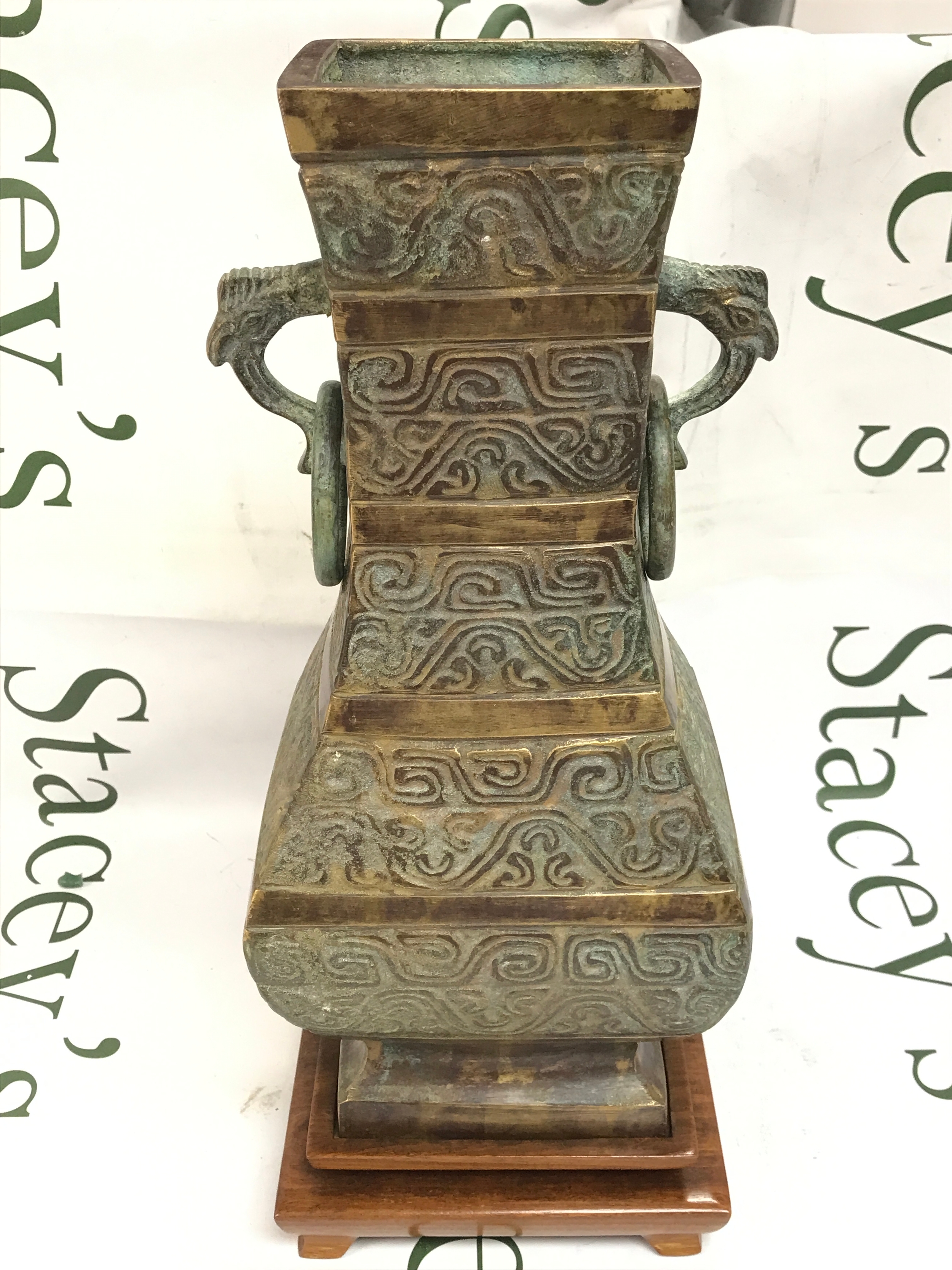 Large Chinese bronze vase , 34cm tall
