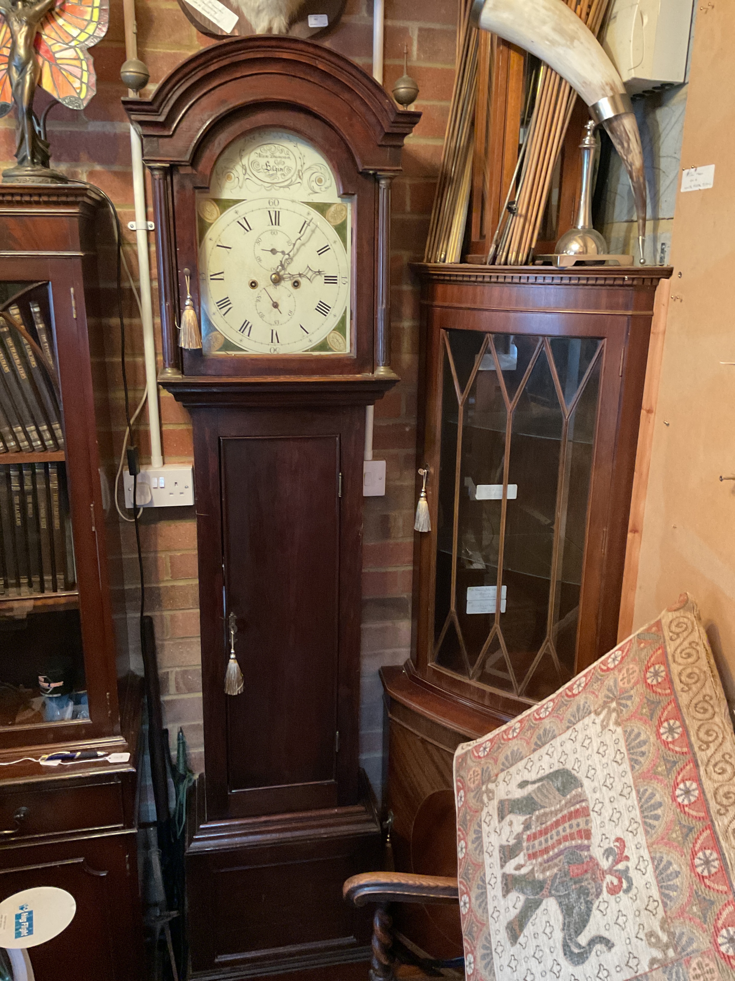 Alex Duncan Elgin grandfather clock good working condition.