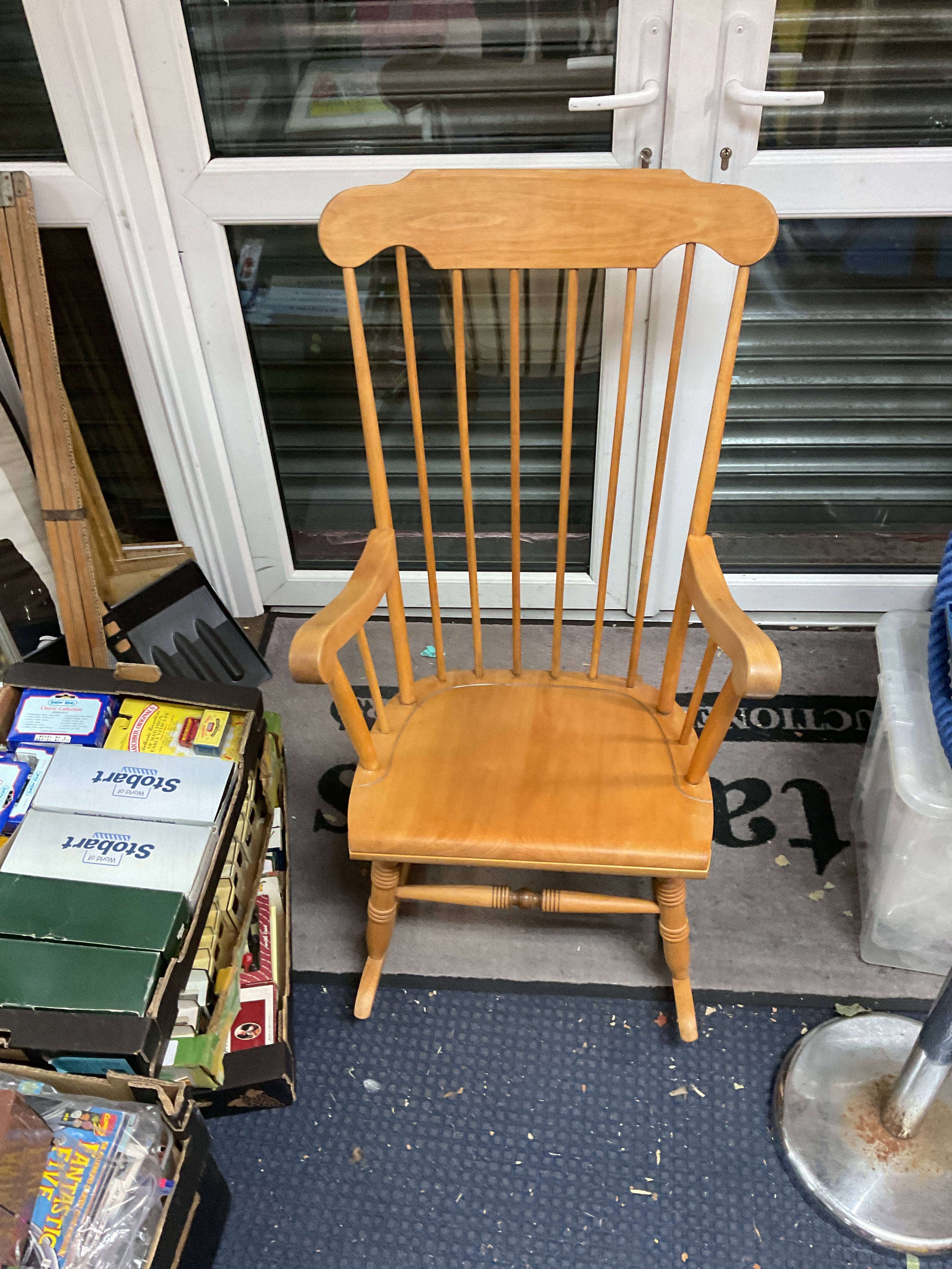 Modern spindle back rocking chair. TO BE SOLD WITHOUT RESERVE