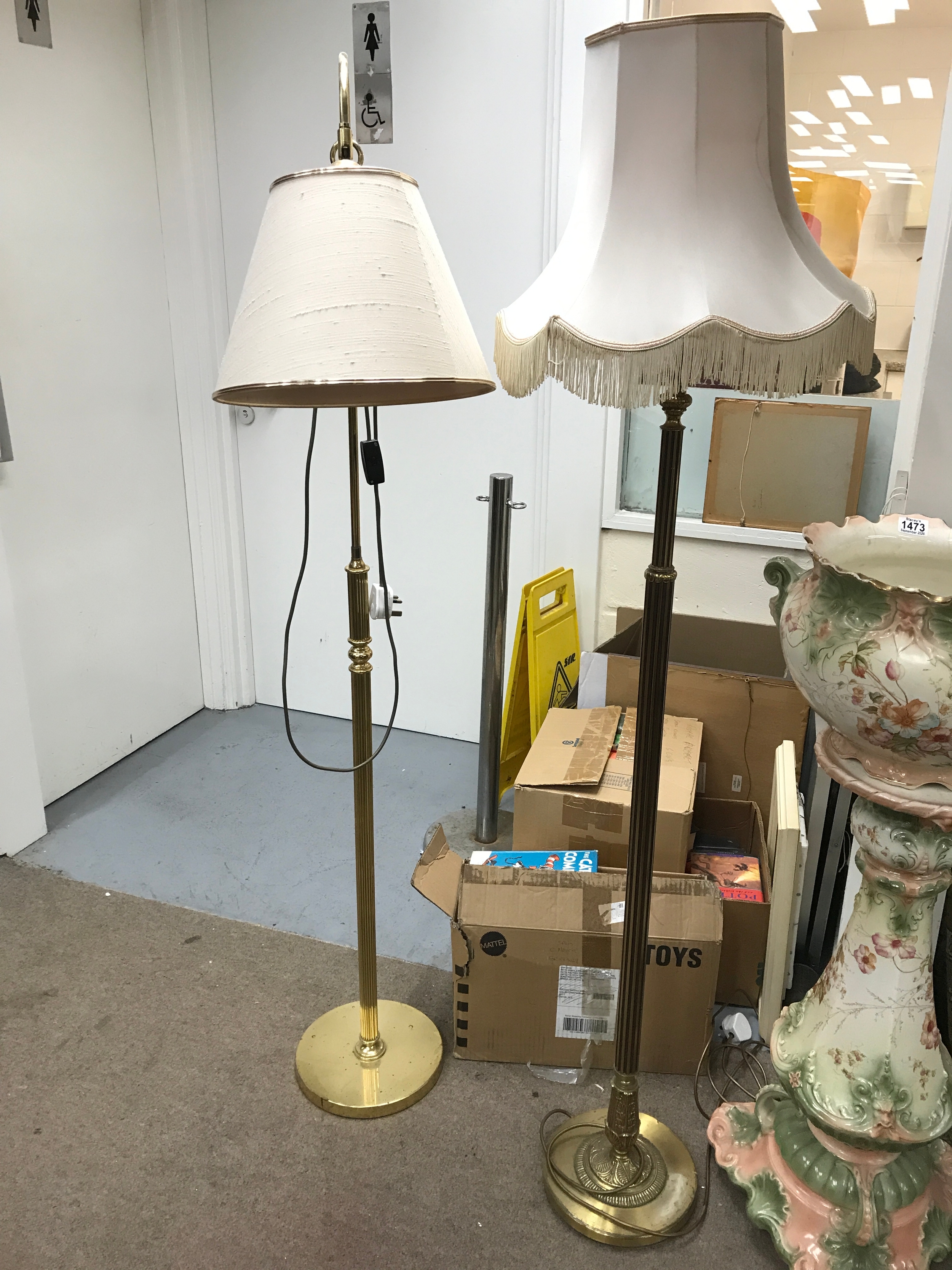 Two vintage floor lamps 158cm tall