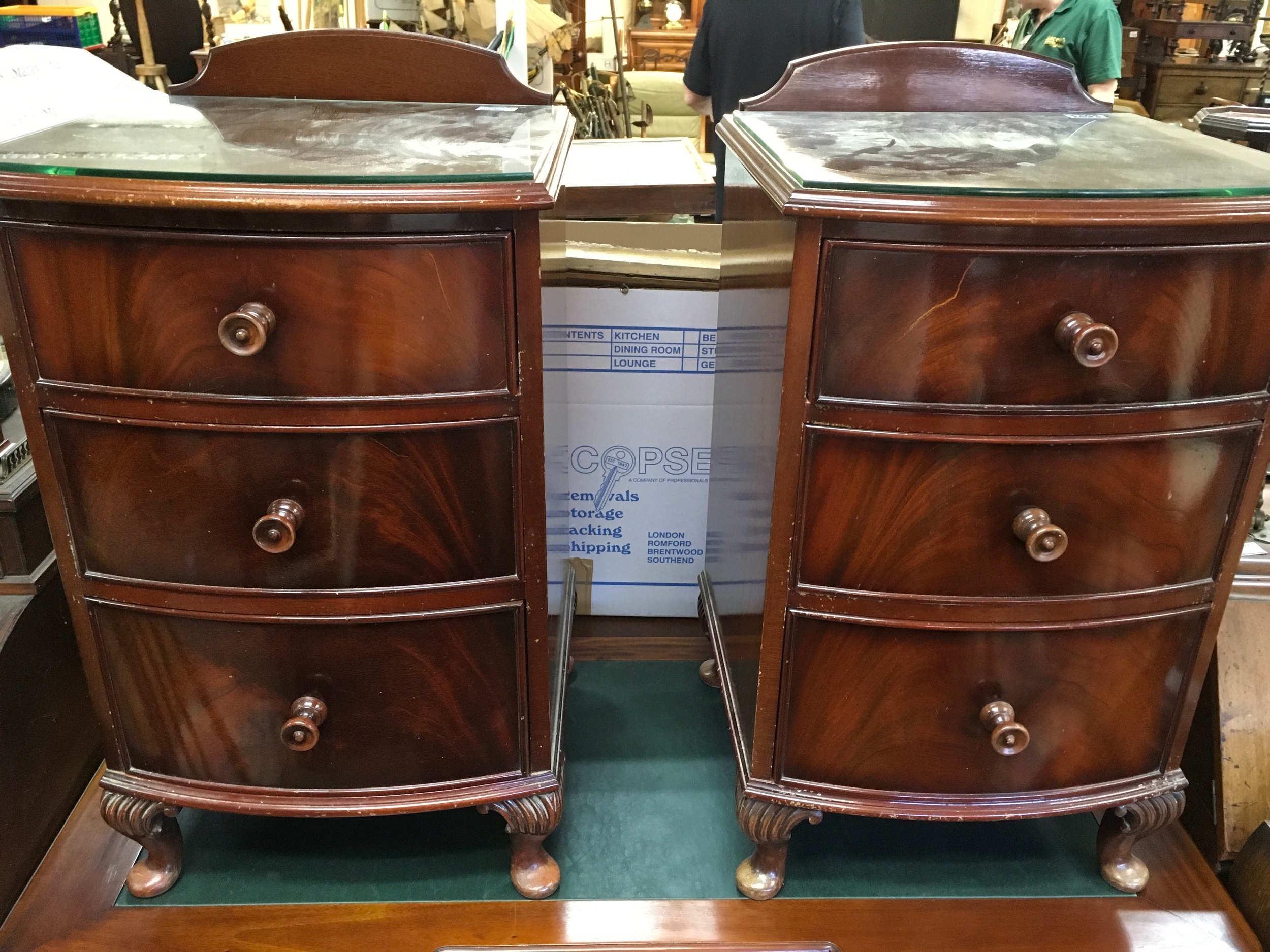 A pair of desk side cabinets. Height 77cm, Width 44cm. 
