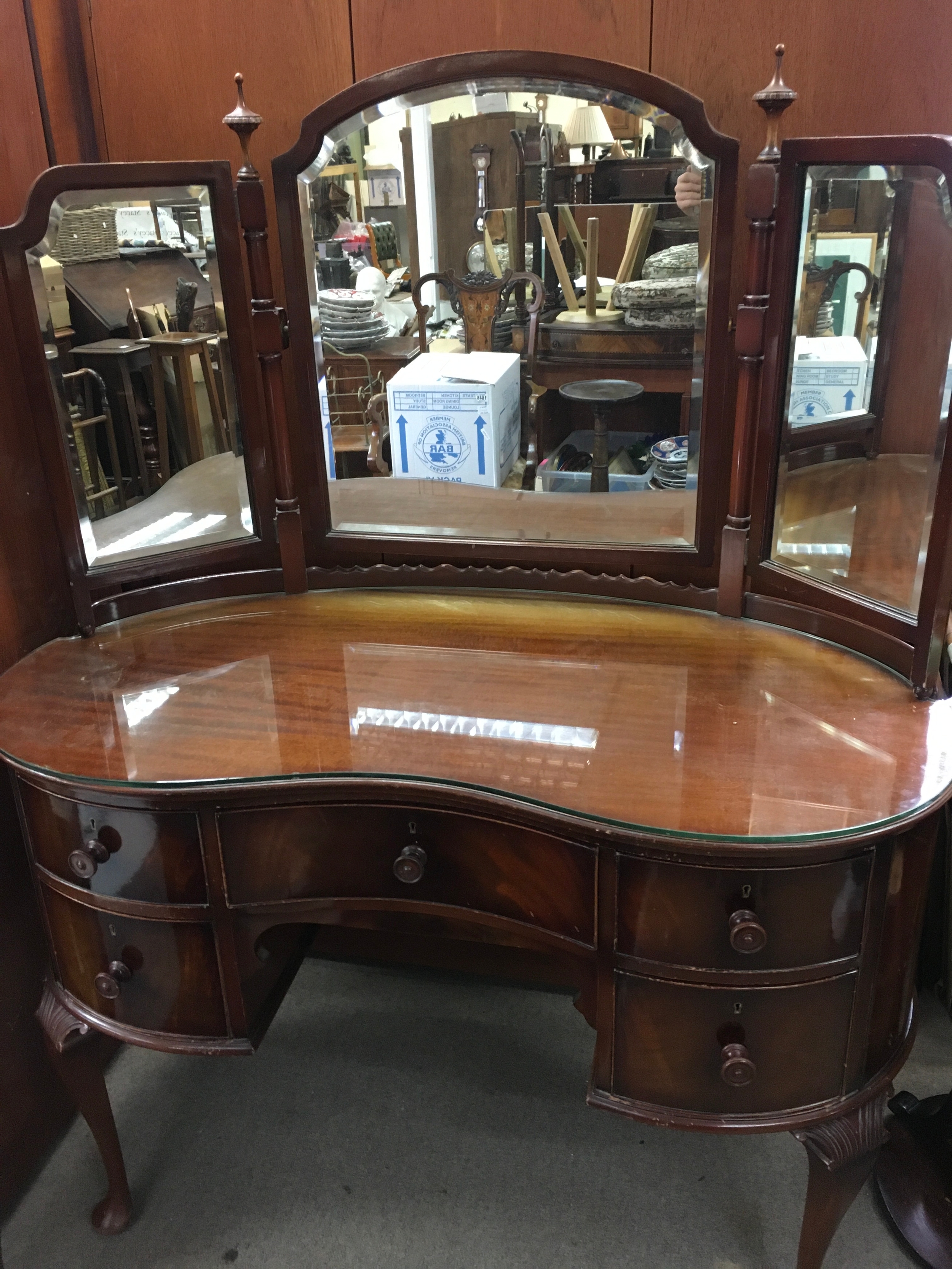 Dressing table with mirror height: 155cm  width:121cm