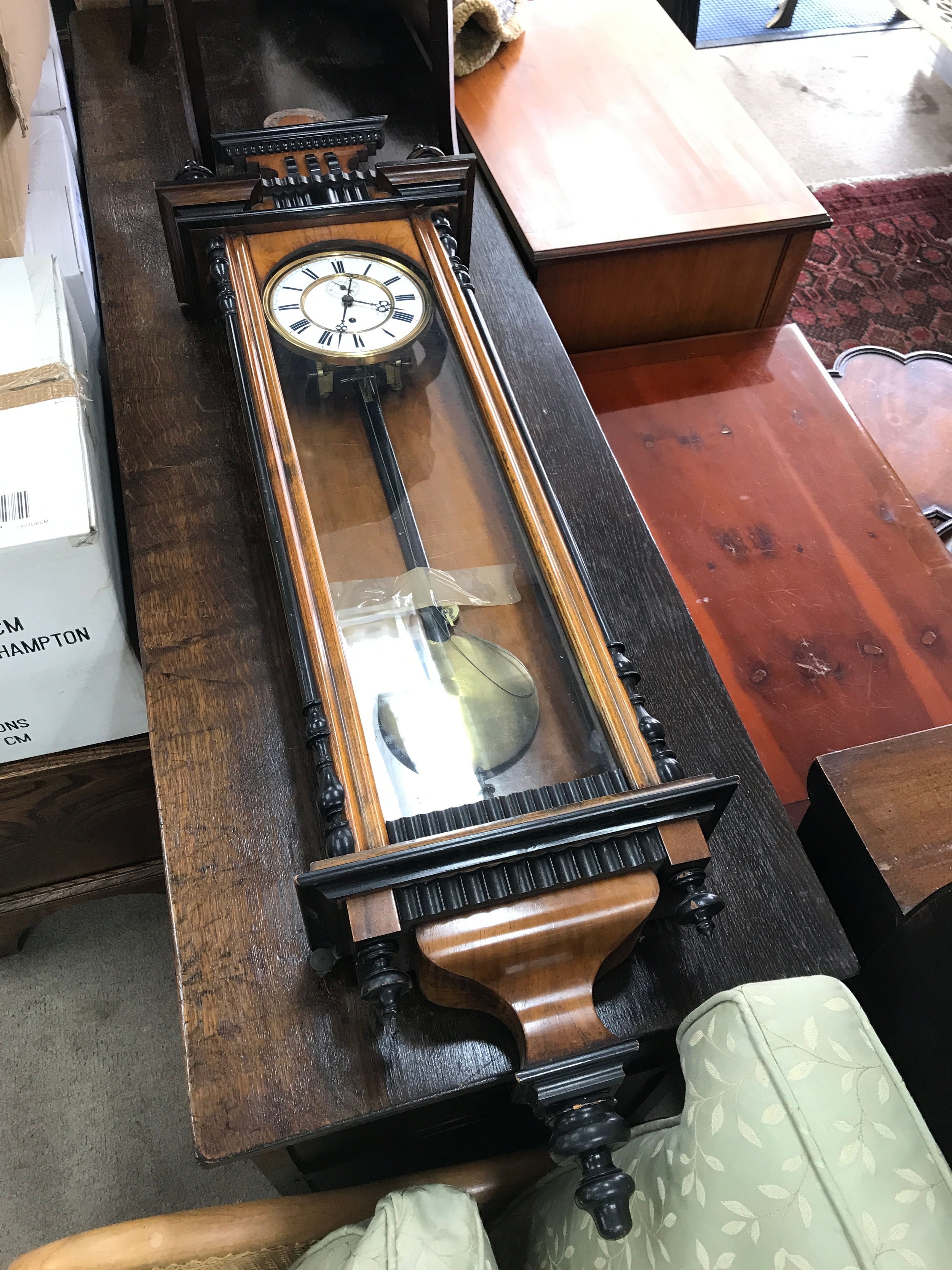 A Vienna clock 128cm tall