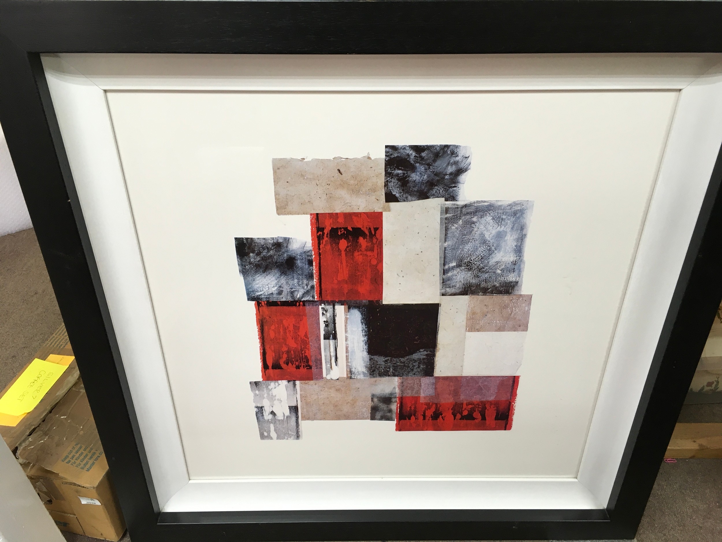 Abstract IV, framed and glazed print, marked to reverse with label for Else. 35.5" x 35.5"
