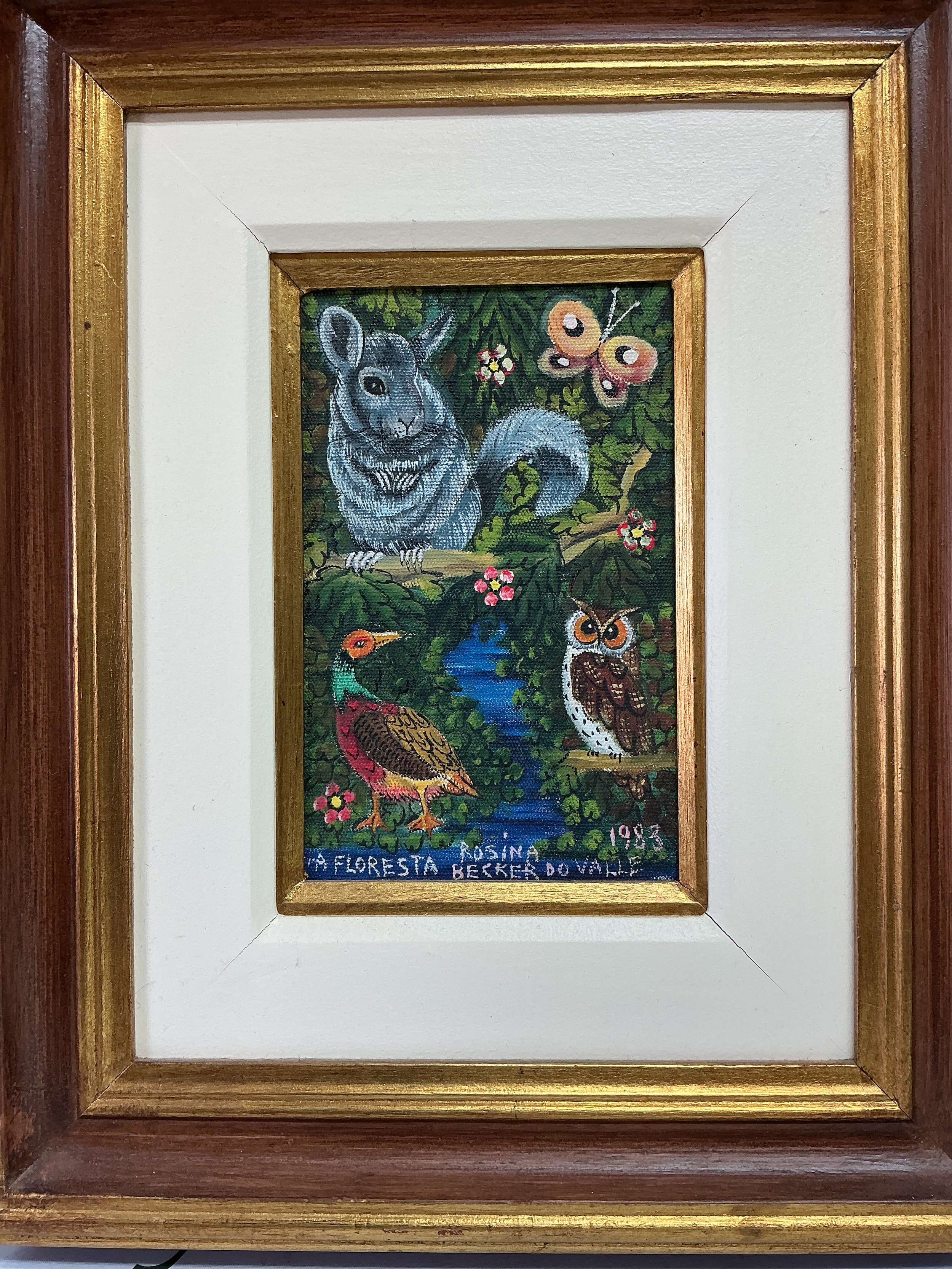 Rosina Becker Do Valle 1914-2000. An oil on canvas titled 'A Floresta'. Approx 38cm x 46cm.