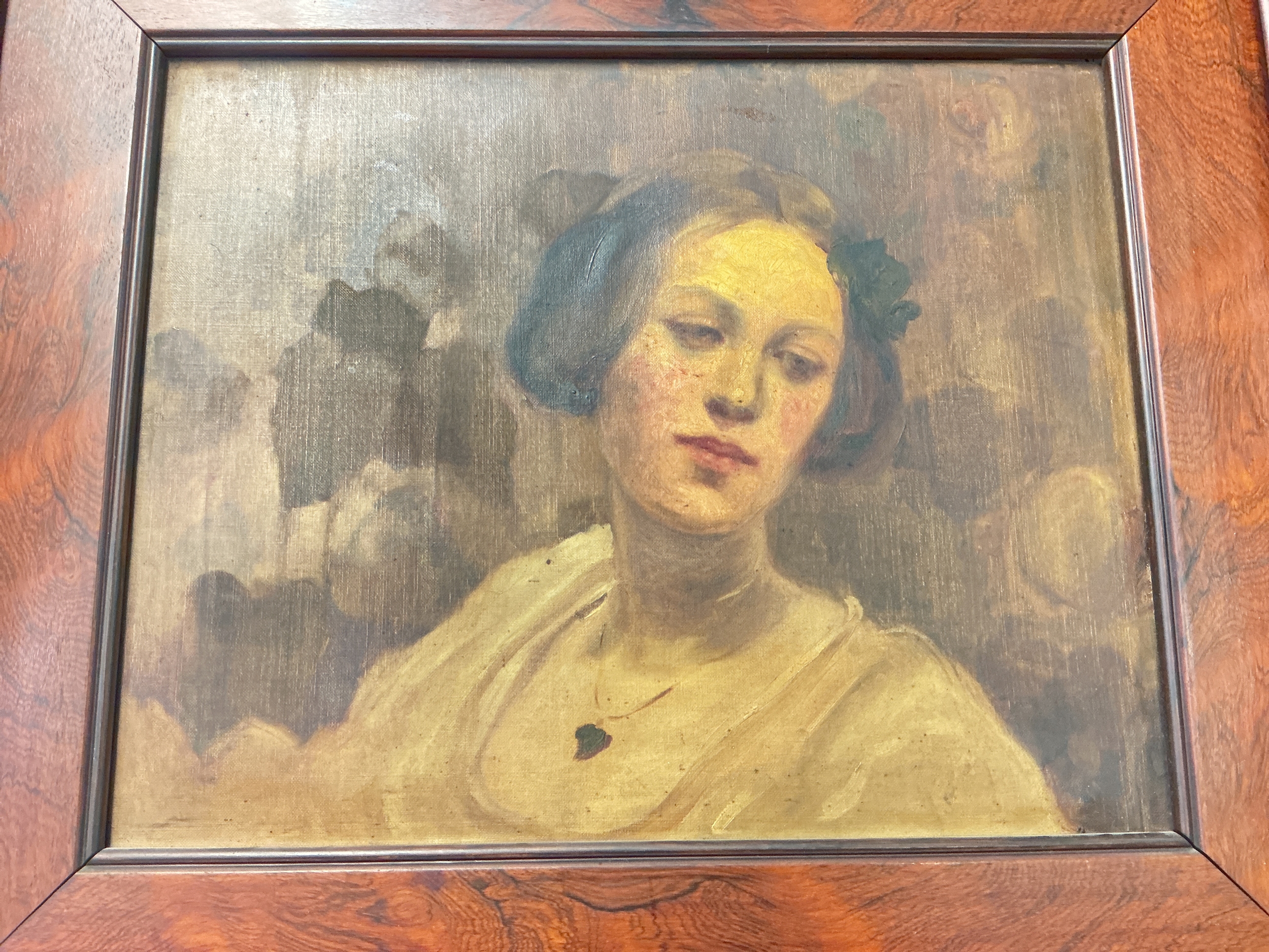 A framed Late 19th Century Oil Painting By Marjorie Evens.Approximate Size 71Cm x 61Cm. 