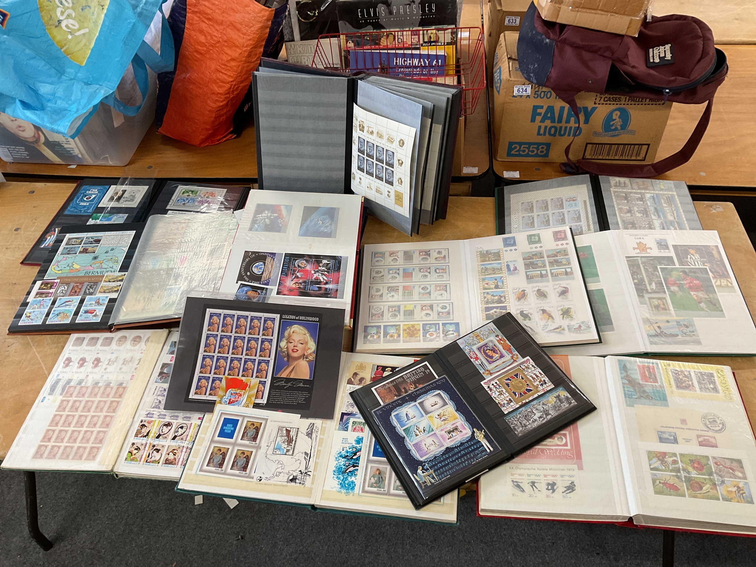 Albums of mini sheets, sheets and others. World and GB Examples.and blocks etc.