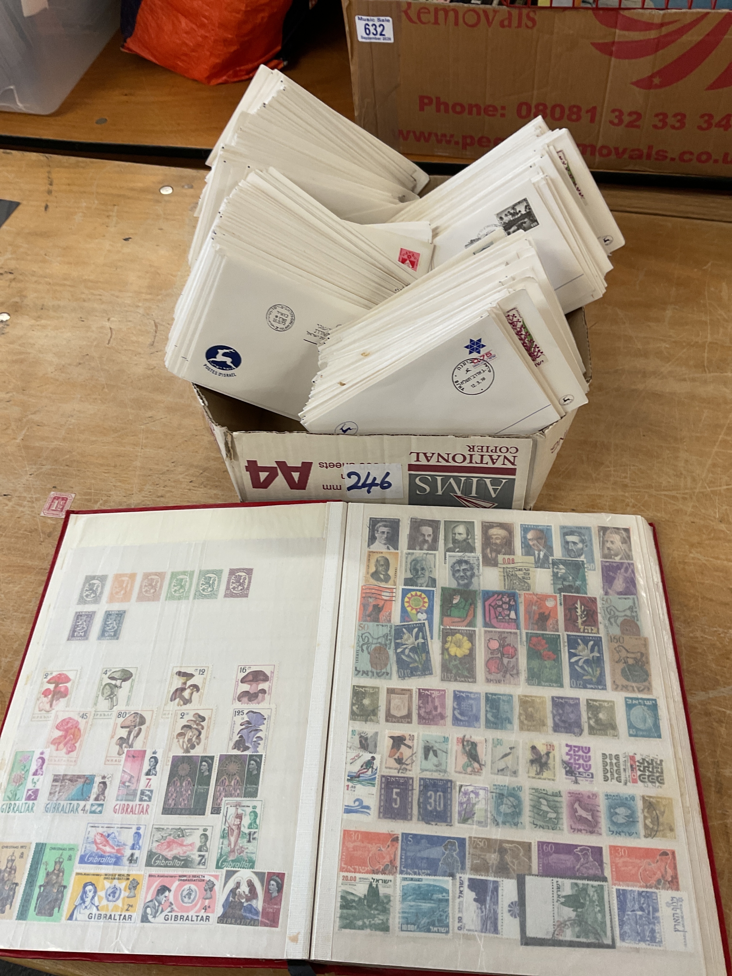 Israel album and FDCs.