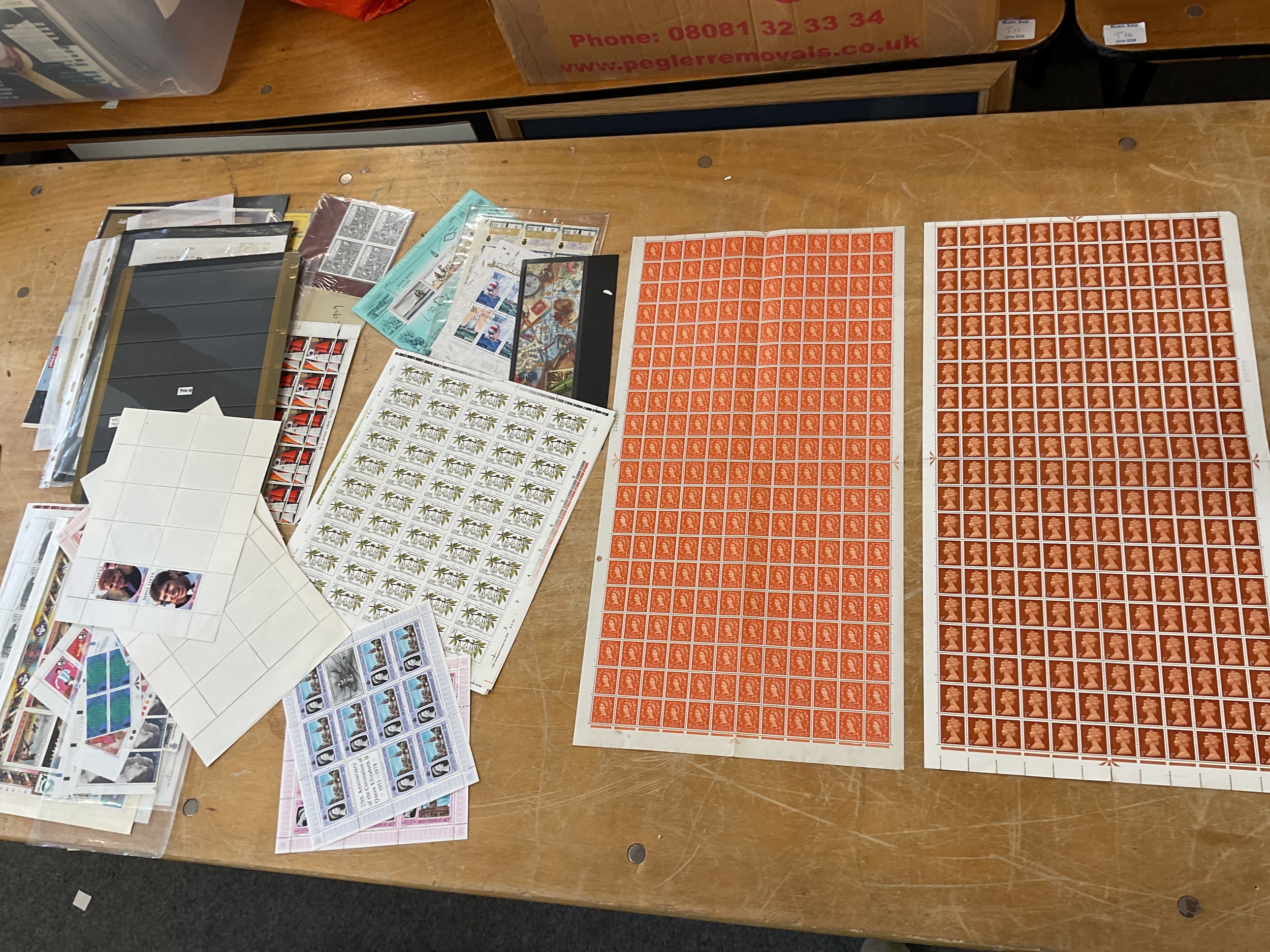 Two whole pre decimal sheets, and other incomplete sheets from around the world.
