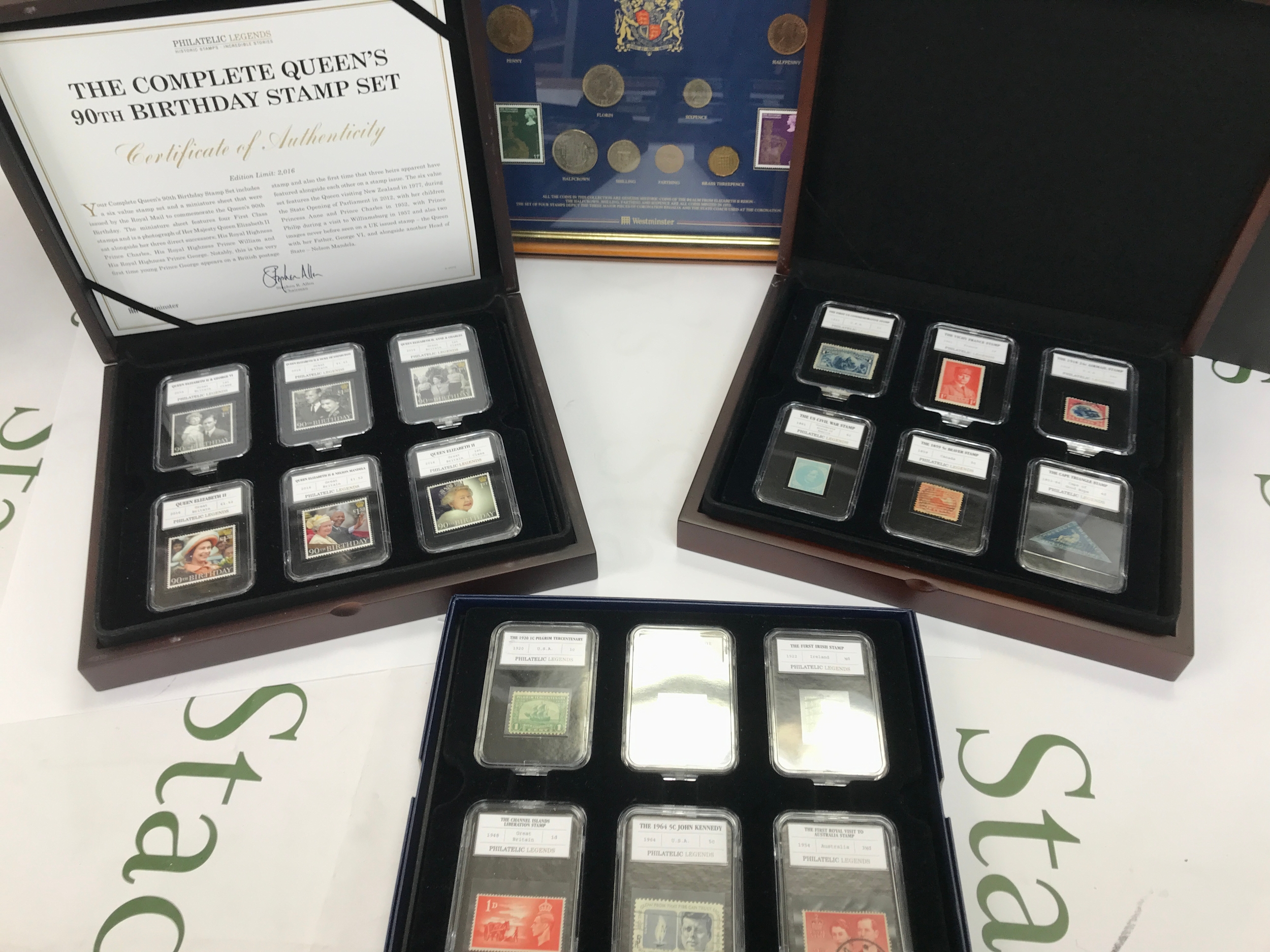 Collection of assorted slabbed stamps,