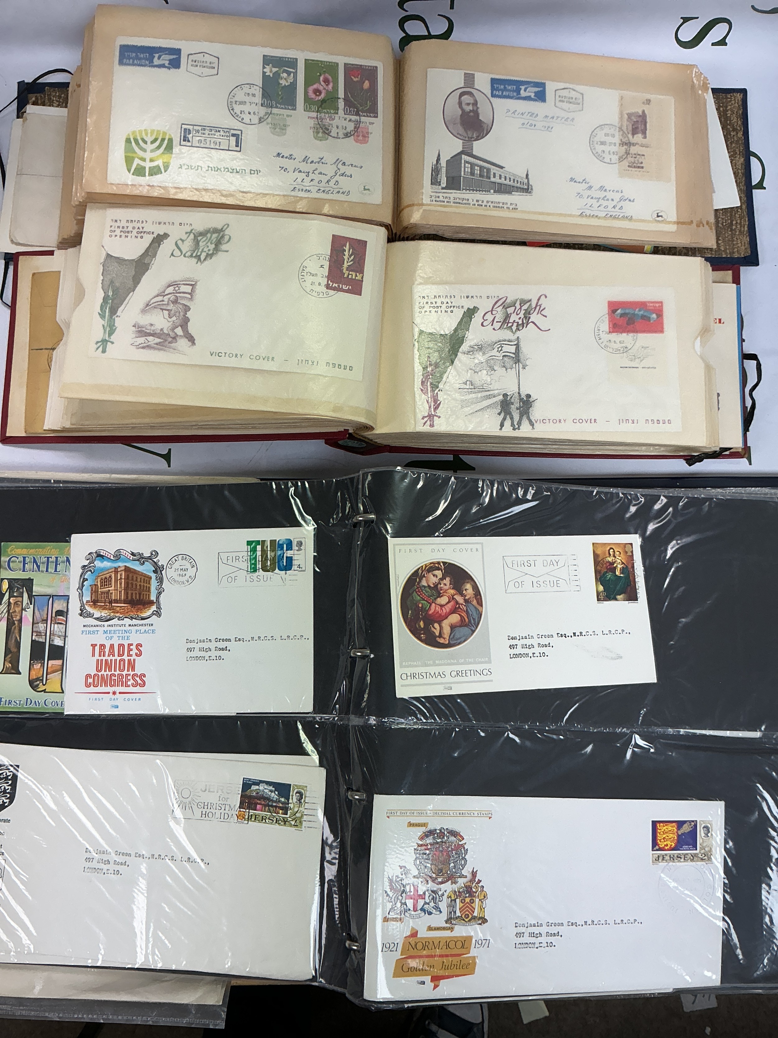 A box of Israeli first day covers, early 1960s plus others.