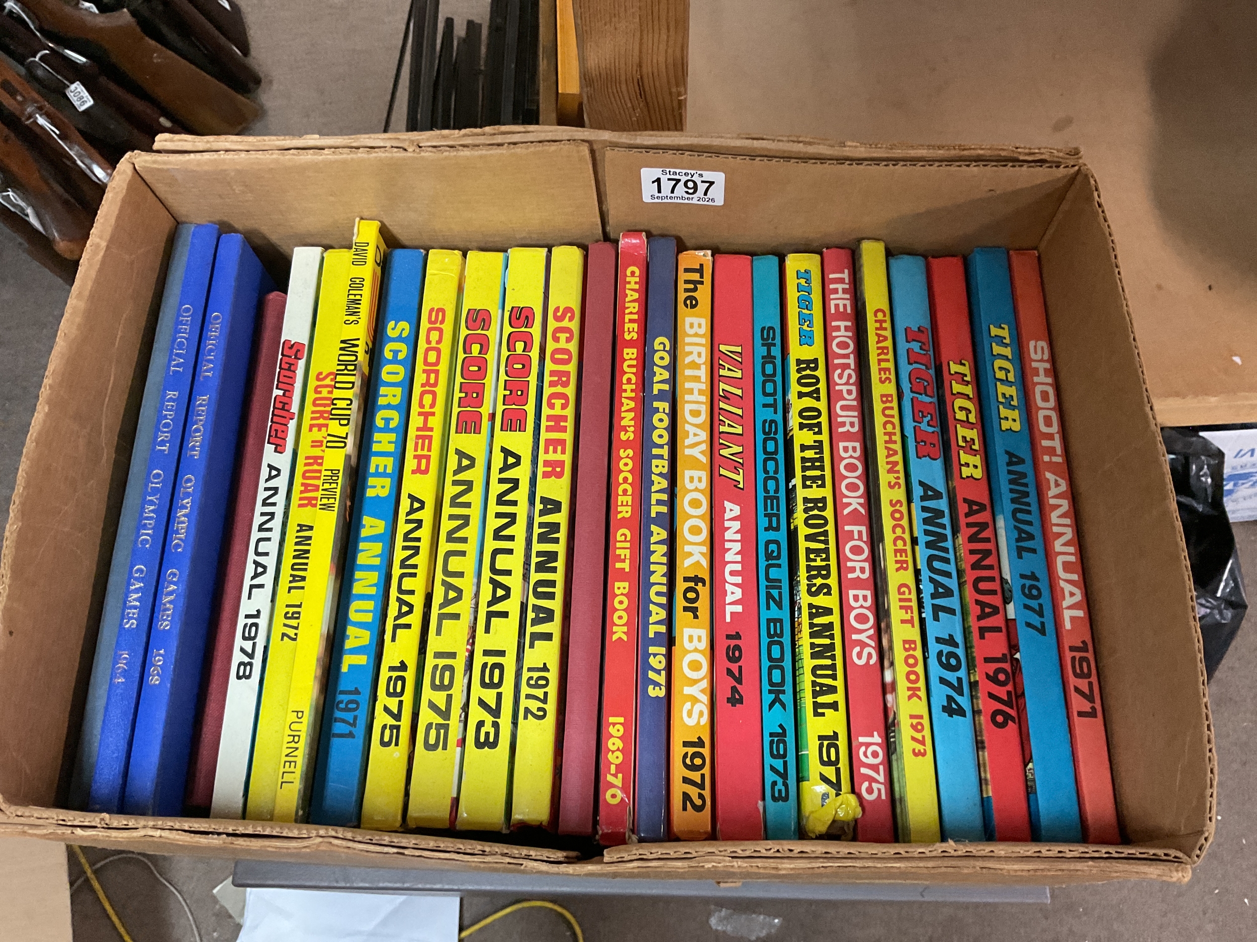 Kids annuals from the 70s, Tiger, Score etc.