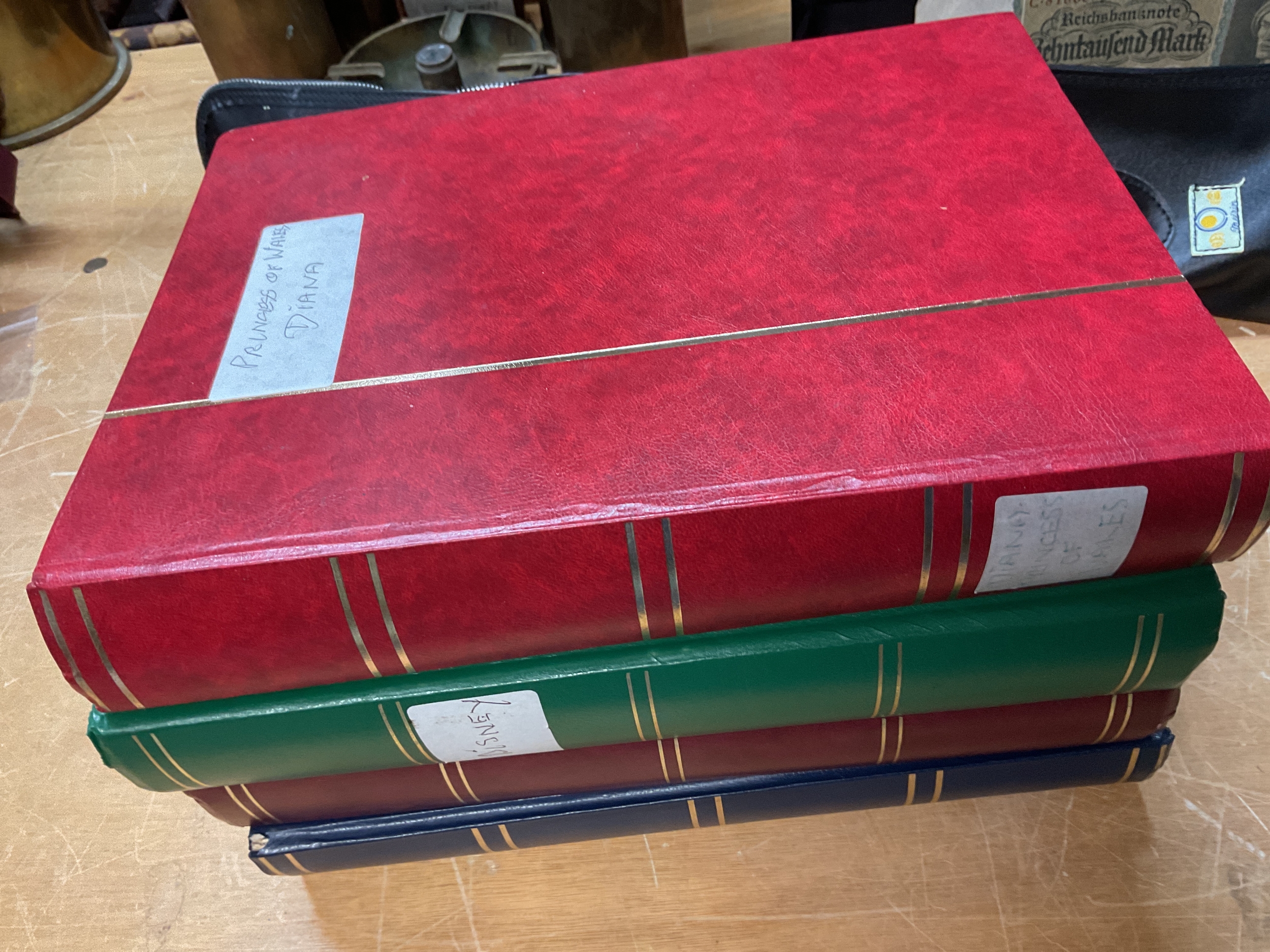 Four albums of stamps,  Disney, Olympic thematics etc.
