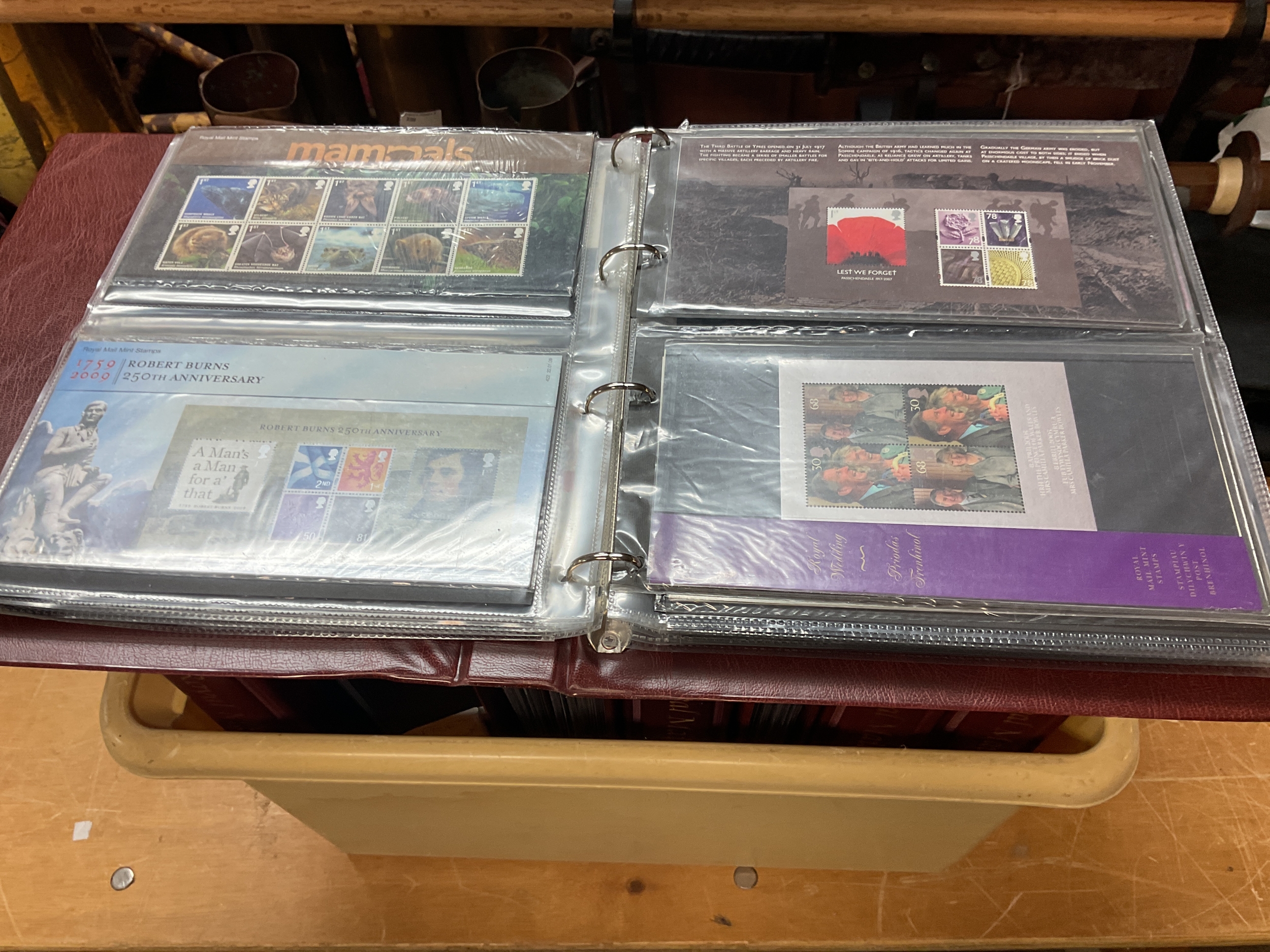 Nine albums of presentation packs from 1960s- present.