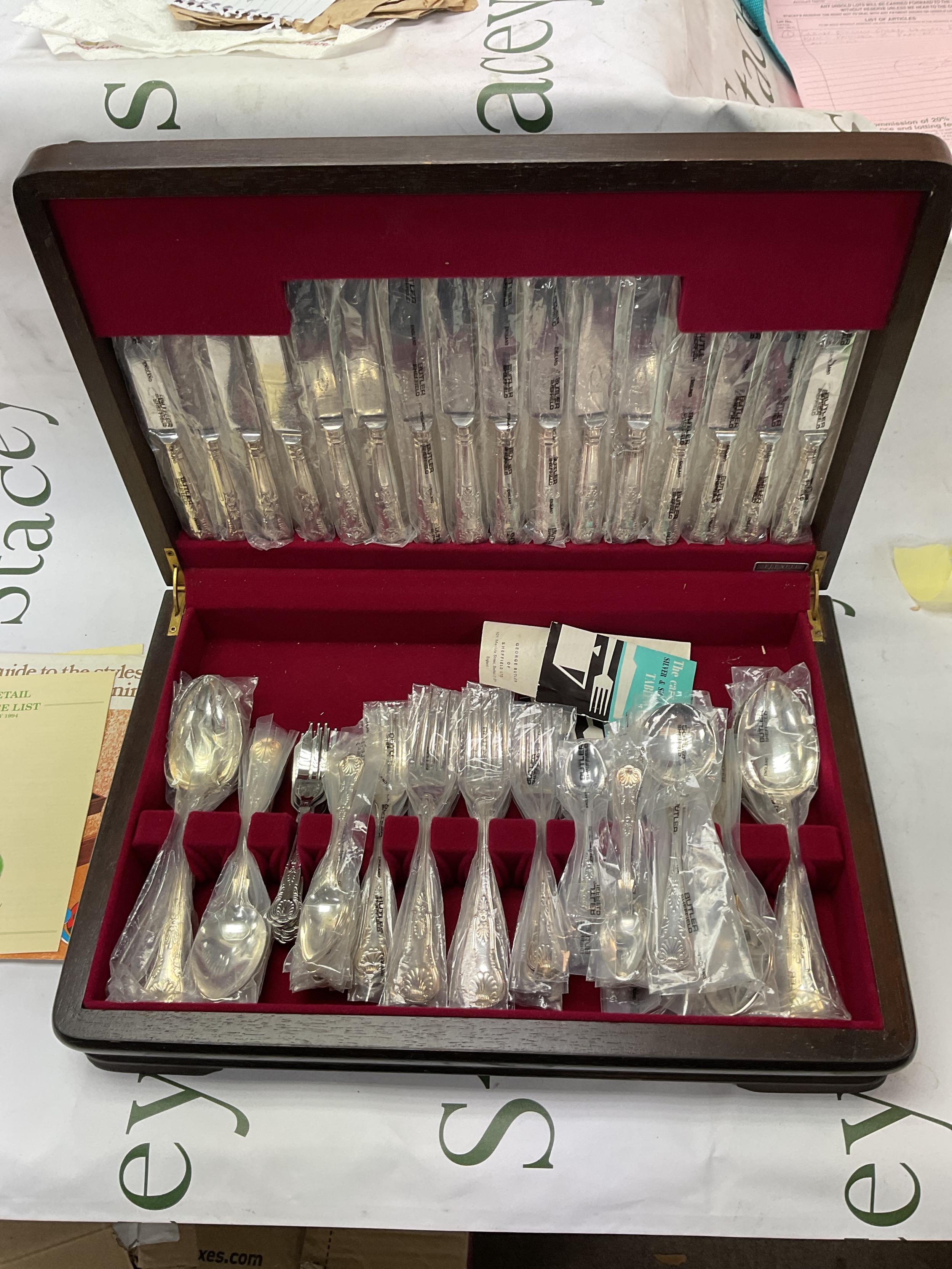 Cased canteen of cutlery, eight place setting in Kings style pattern by Butlers.