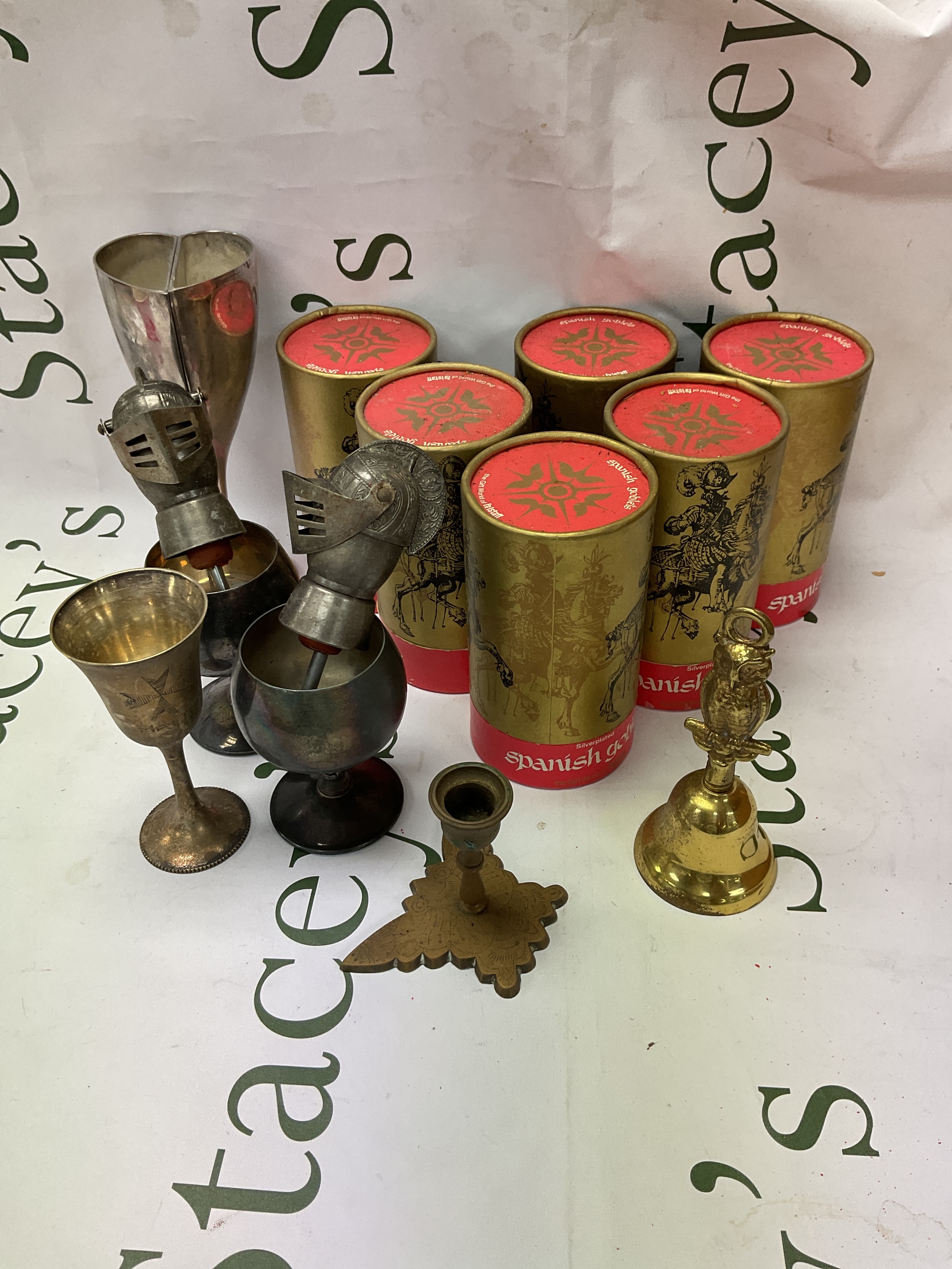 Qty EPNS to inc cased goblets and bell etc.