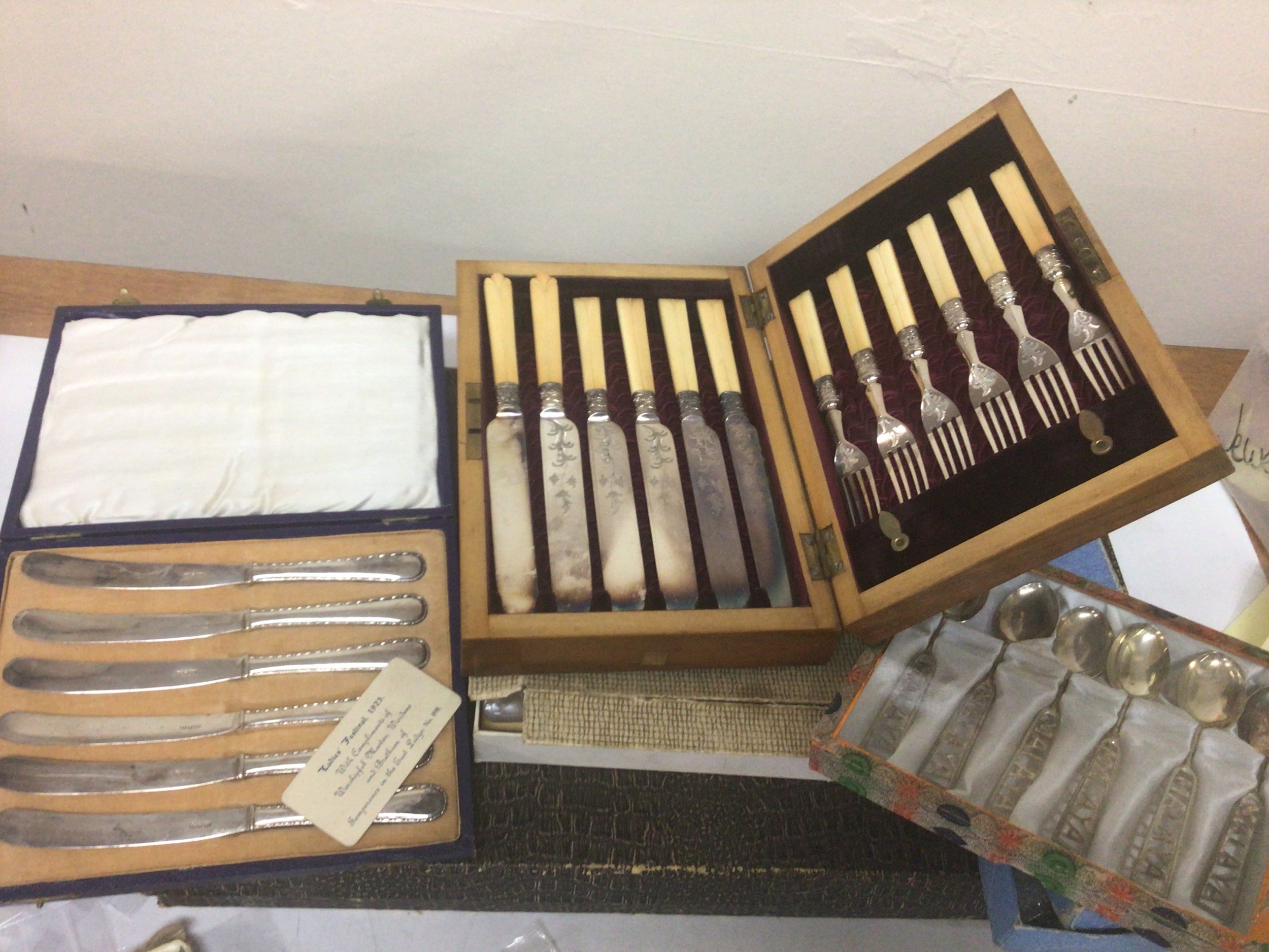 A collection of cased silver plated cutlery NO RESERVE