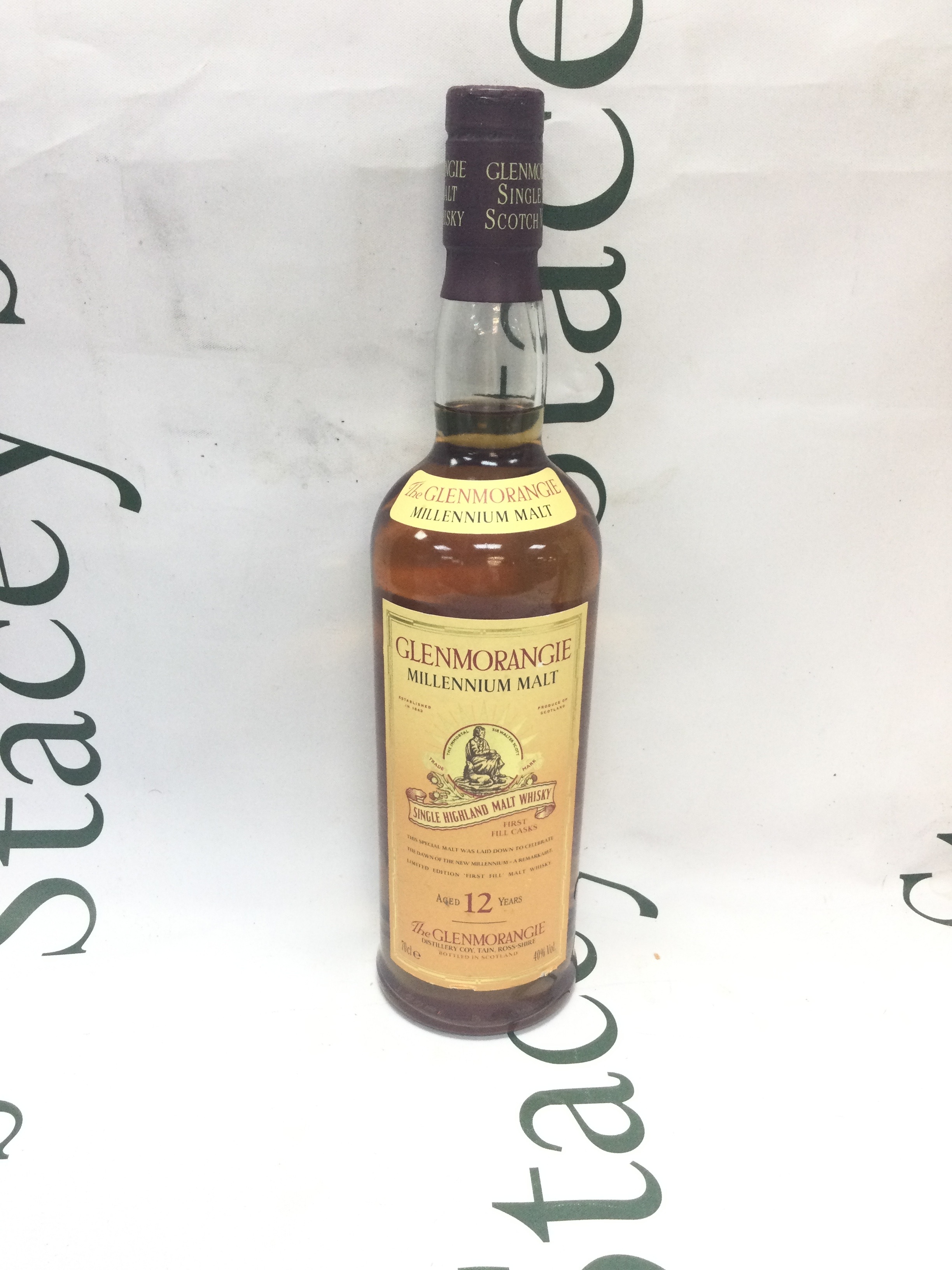 A bottle of Glenmorangie 12 years millennial malt