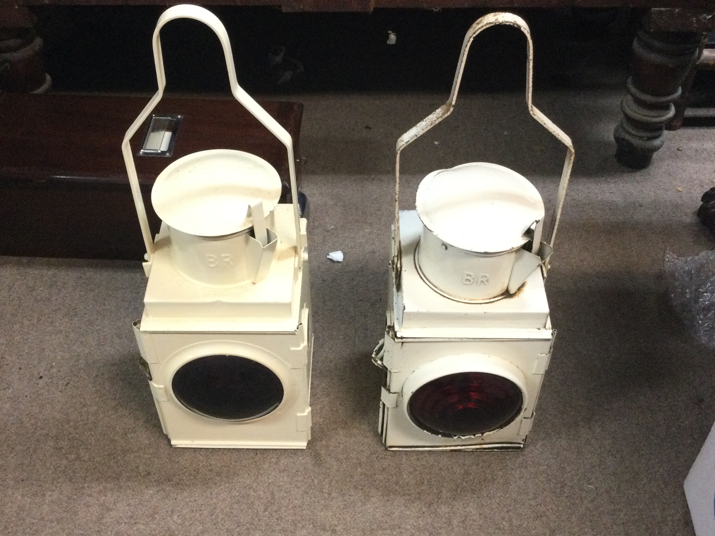A BR set of two railway lamps 