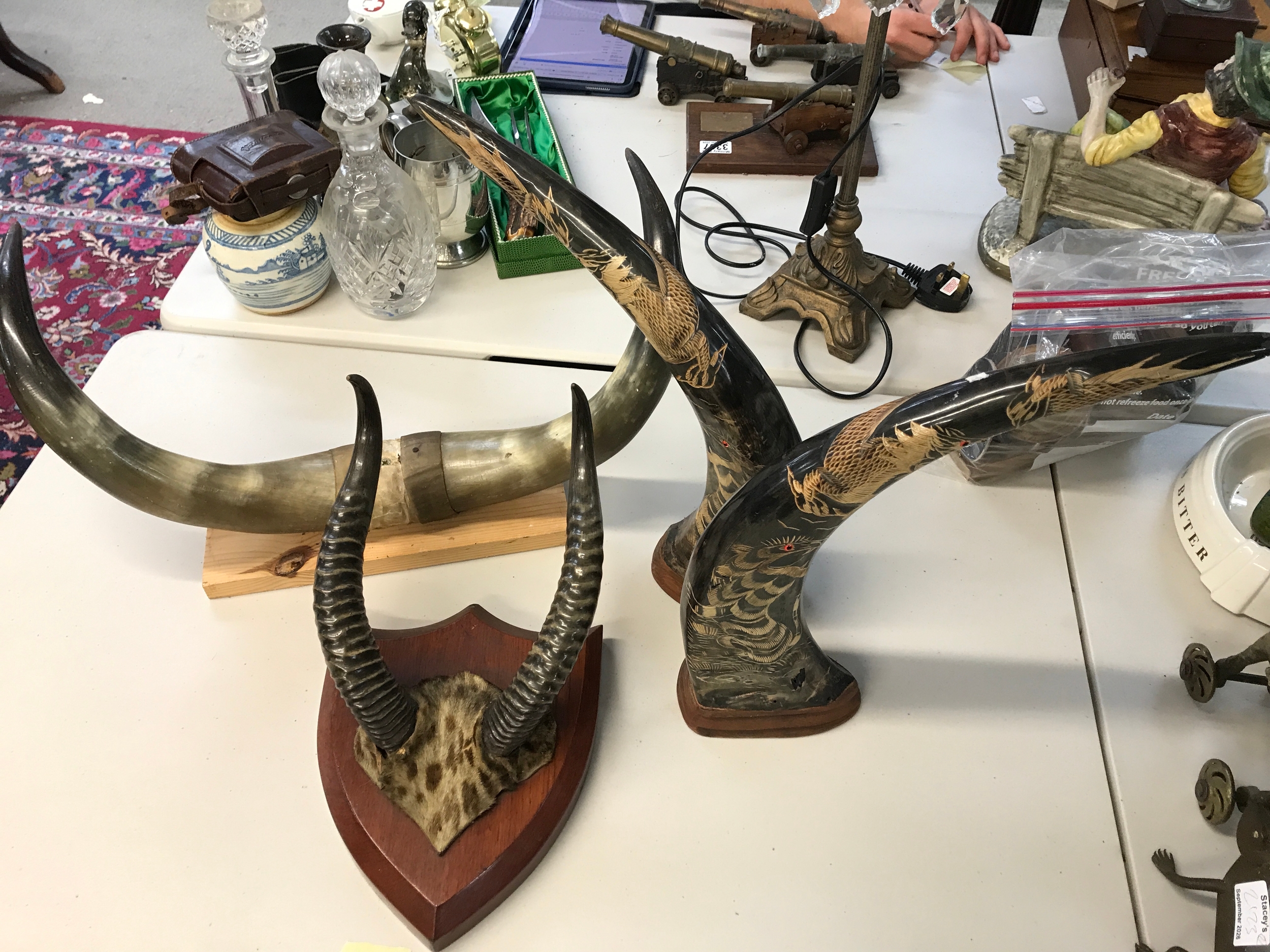 Three pairs of horns 