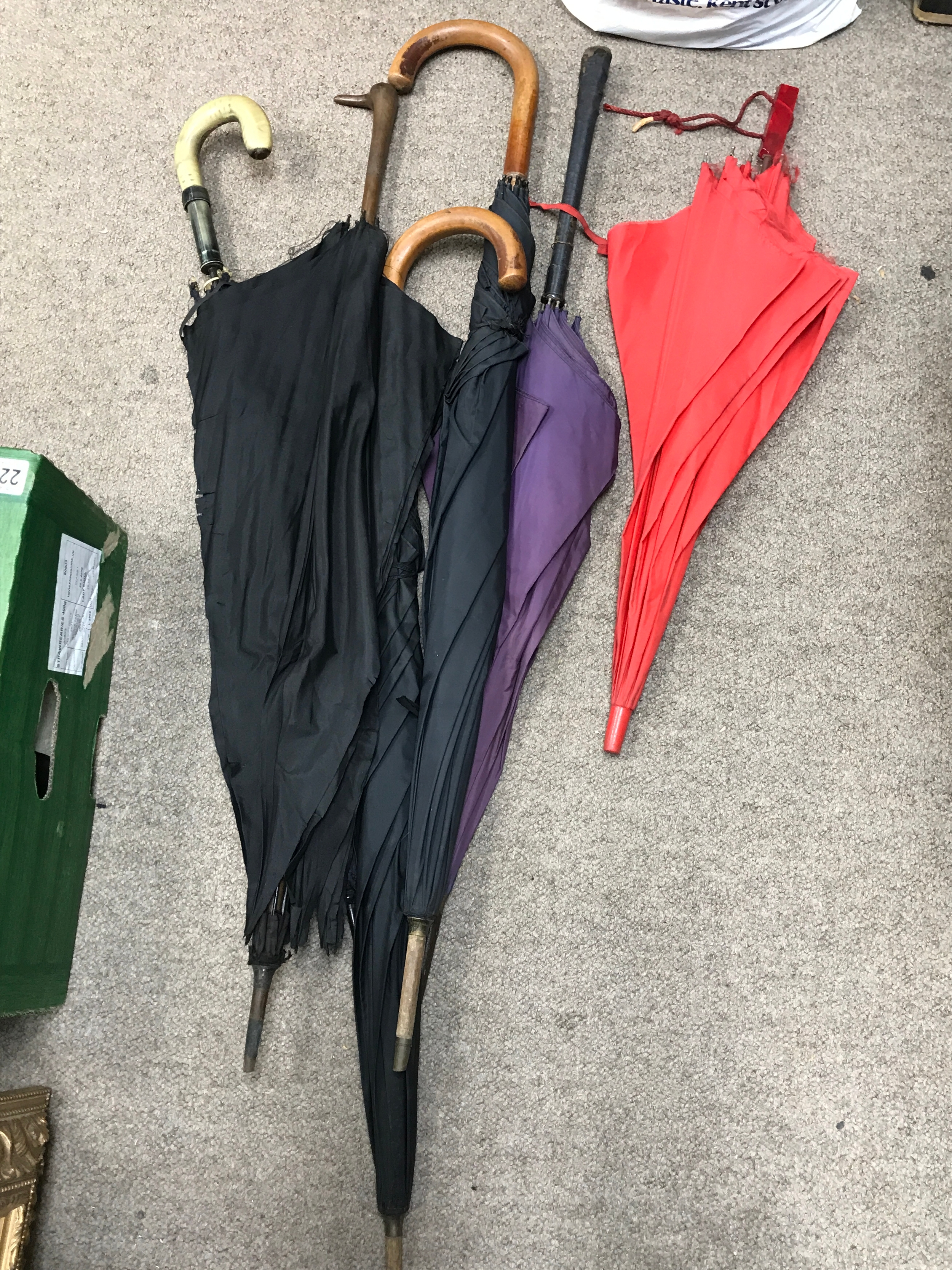 Six vintage umbrellas 
