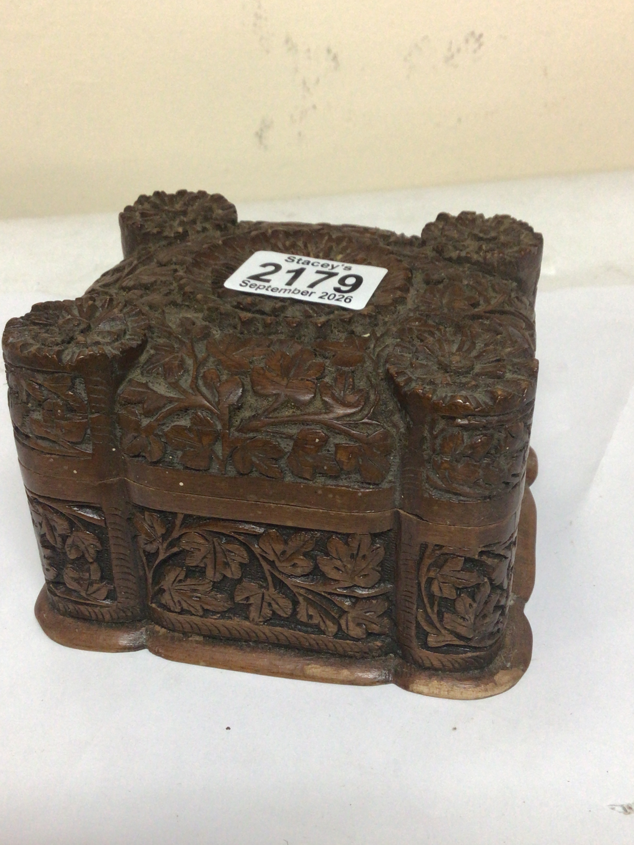  A carved hardwood cigarette box 