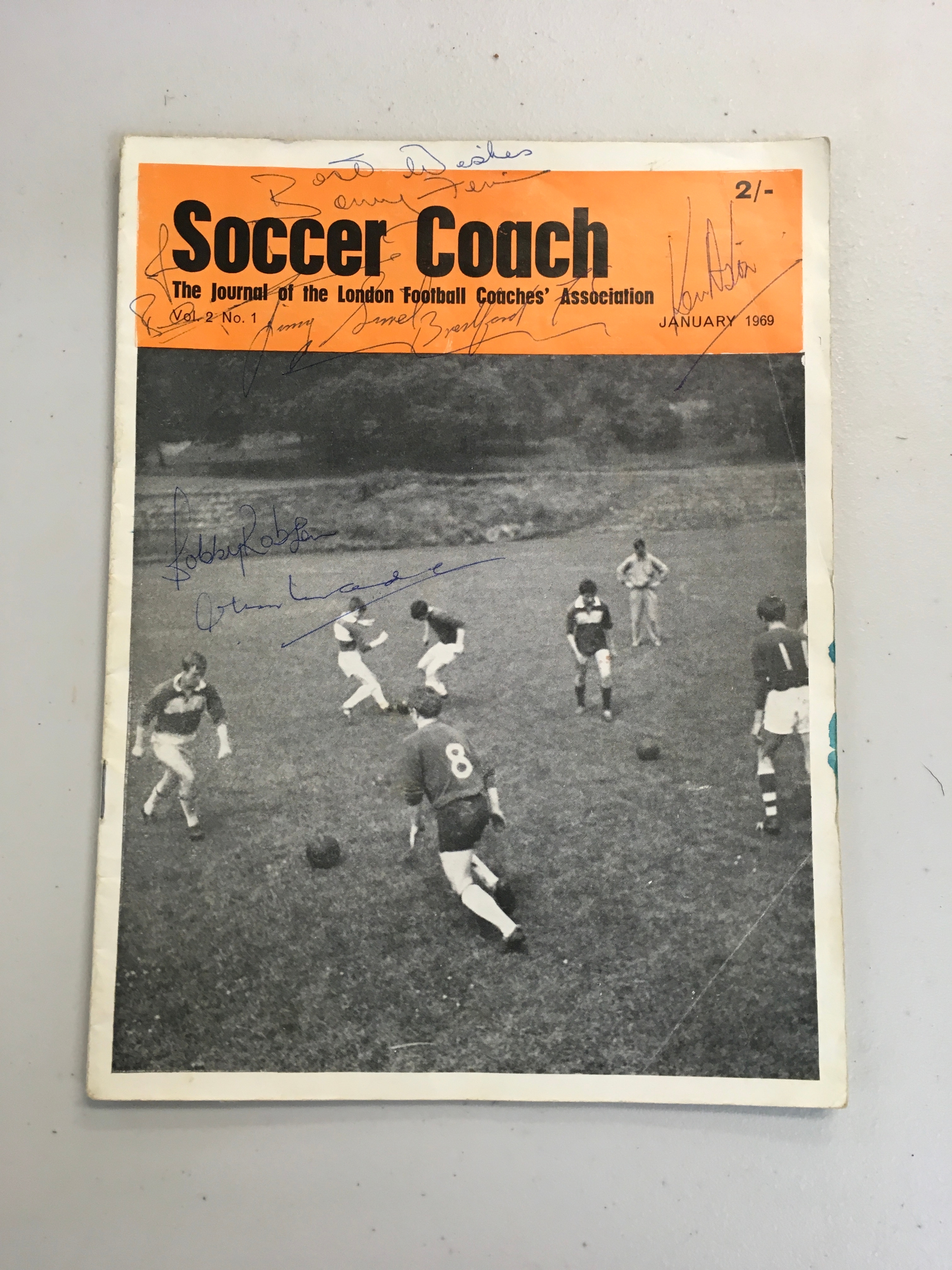 Soccer Coach Signed Programme, Bobby Robson, Ken Aston 
