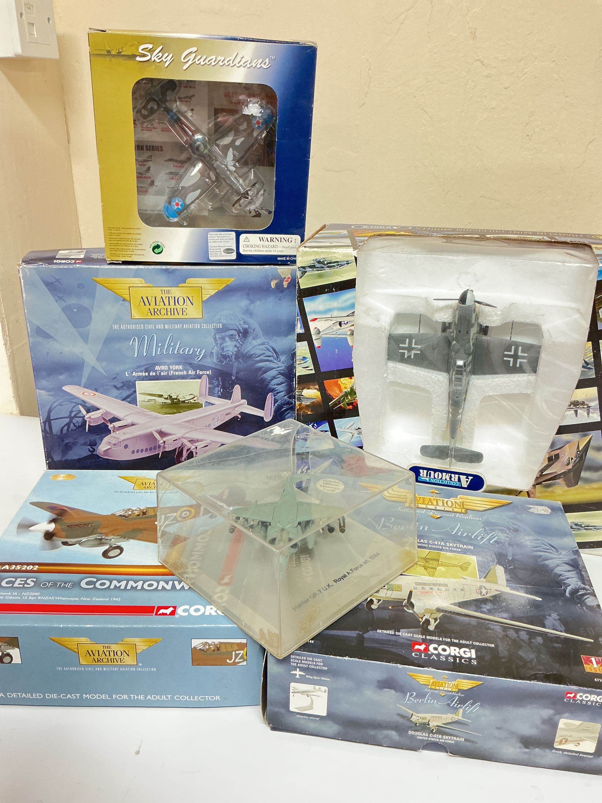 A Boxed Franklin Mint Armour Collection Messerschmitt plus Corgi Aviation Archive And Other Aeroplanes.