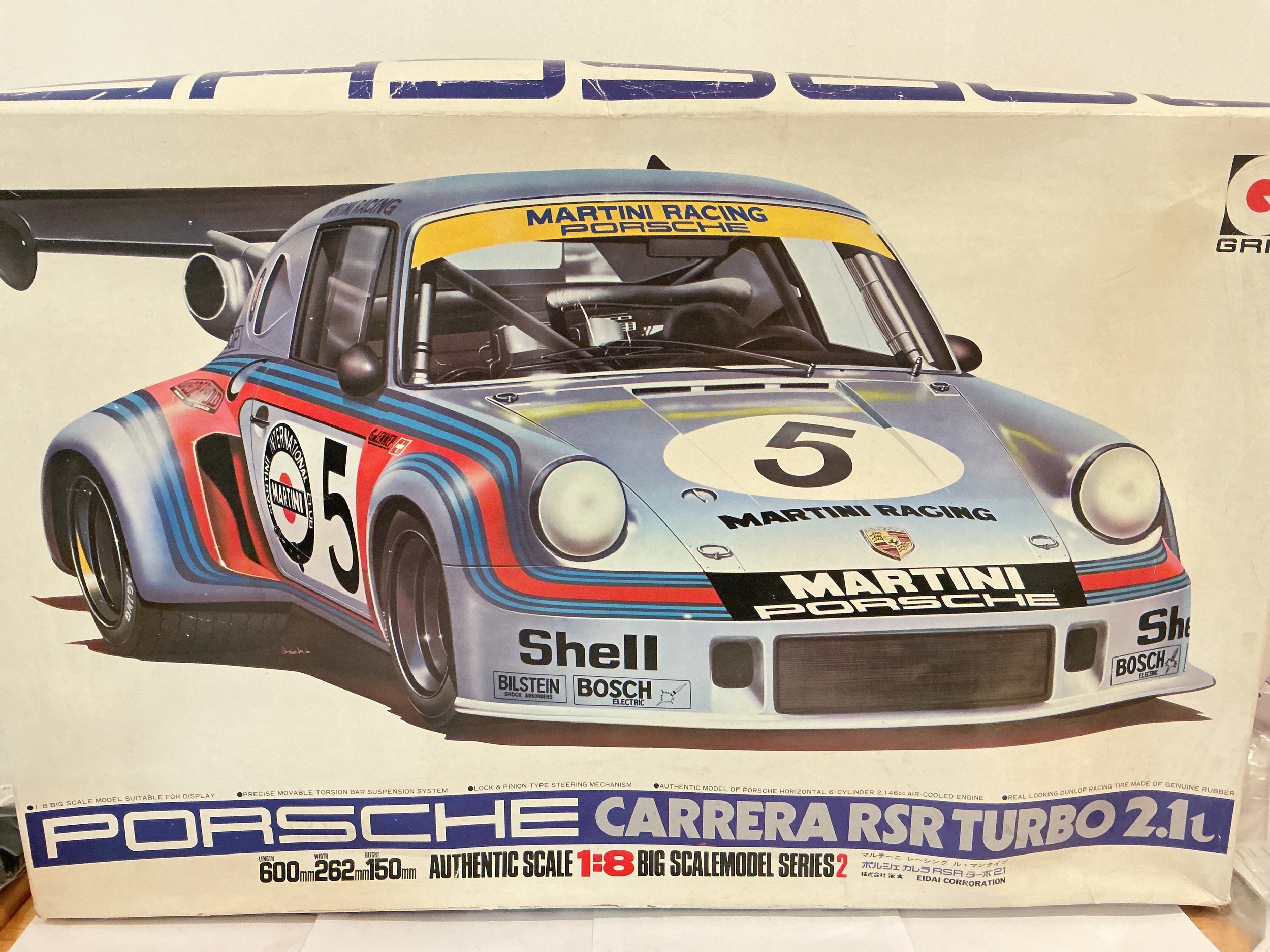 A Rare Boxed 1/8 Scale Porsche Carrera RSR Turbo 2.1L Model Kit Produced By Eidai Grip.