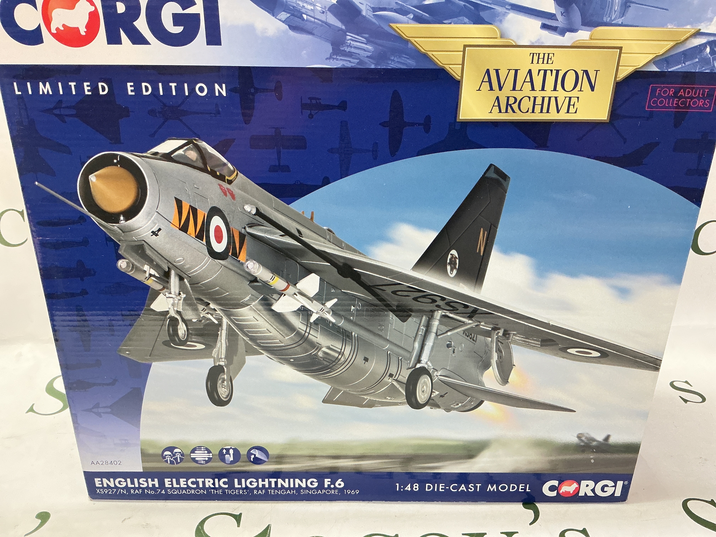 A Boxed Corgi Aviation Archive English Electric Lightning F.6 #AA28402. 1/72 Scale.