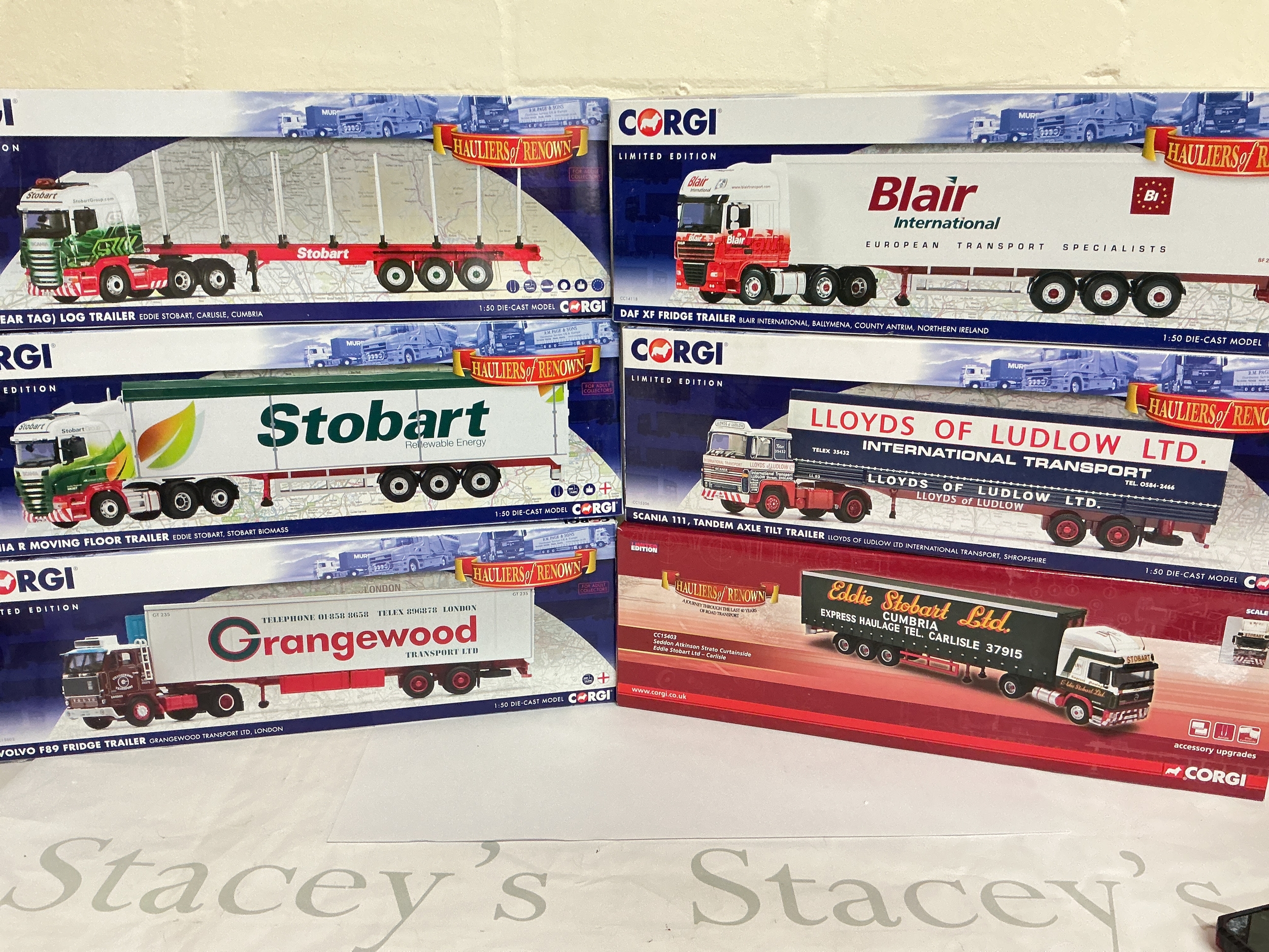 6 Boxed Corgi 1/50 Scale Haulers Of The Renown. And A Eddie Stobbart Commemorative Set.