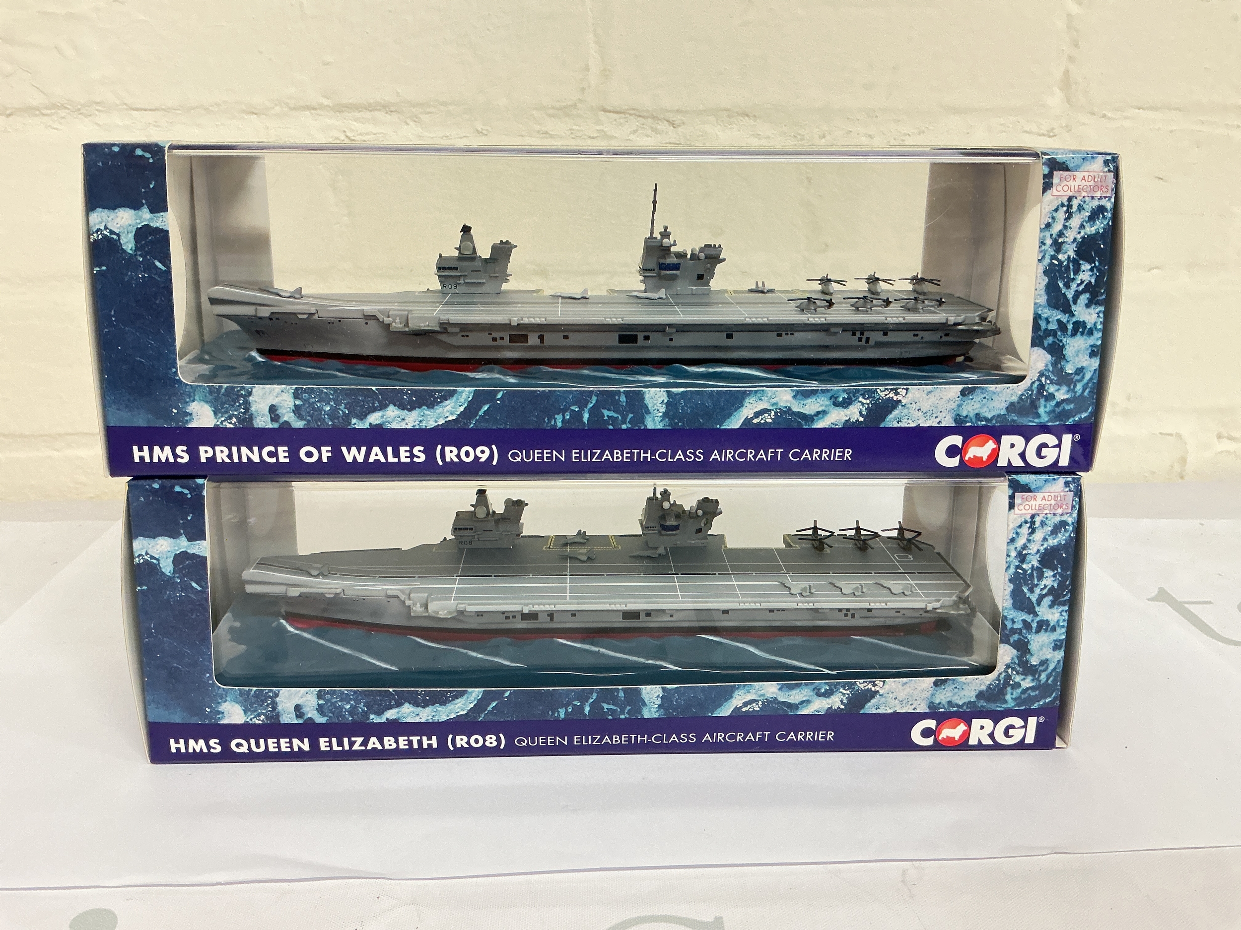 A Boxed Corgi H.M.S Prince Of Wales And A HMS Queen Elizabeth Aircraft Carriers.