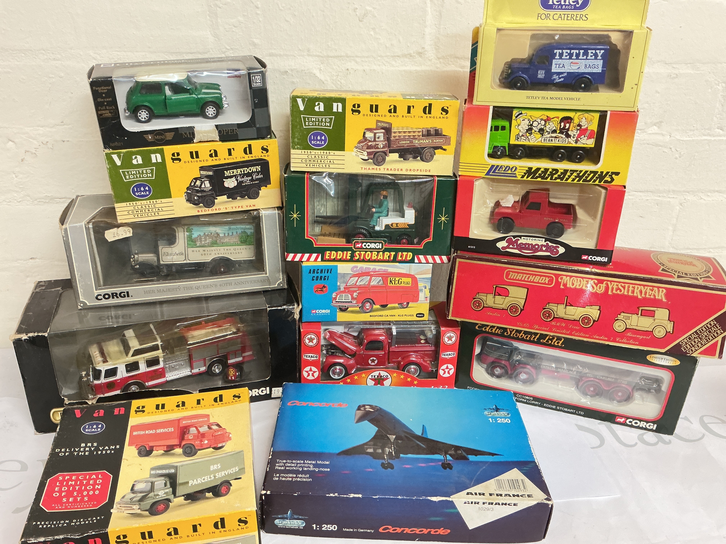 2 Boxes Containing Various Boxed Diecast Including Corgi, Matchbox, Vanguards, Revell Etc. No Reserve. (2).