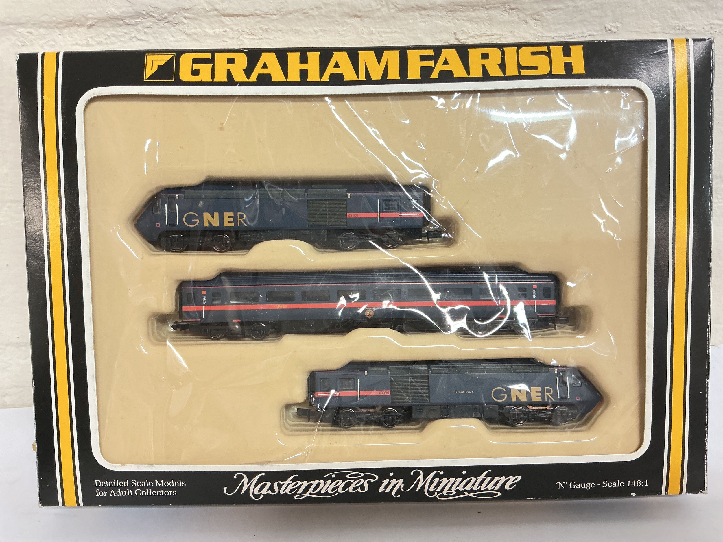 A Boxed Grahamfarish N Gauge 3-Car British Rail Class 43 HST In GNER Livery #371476. No Reserve.