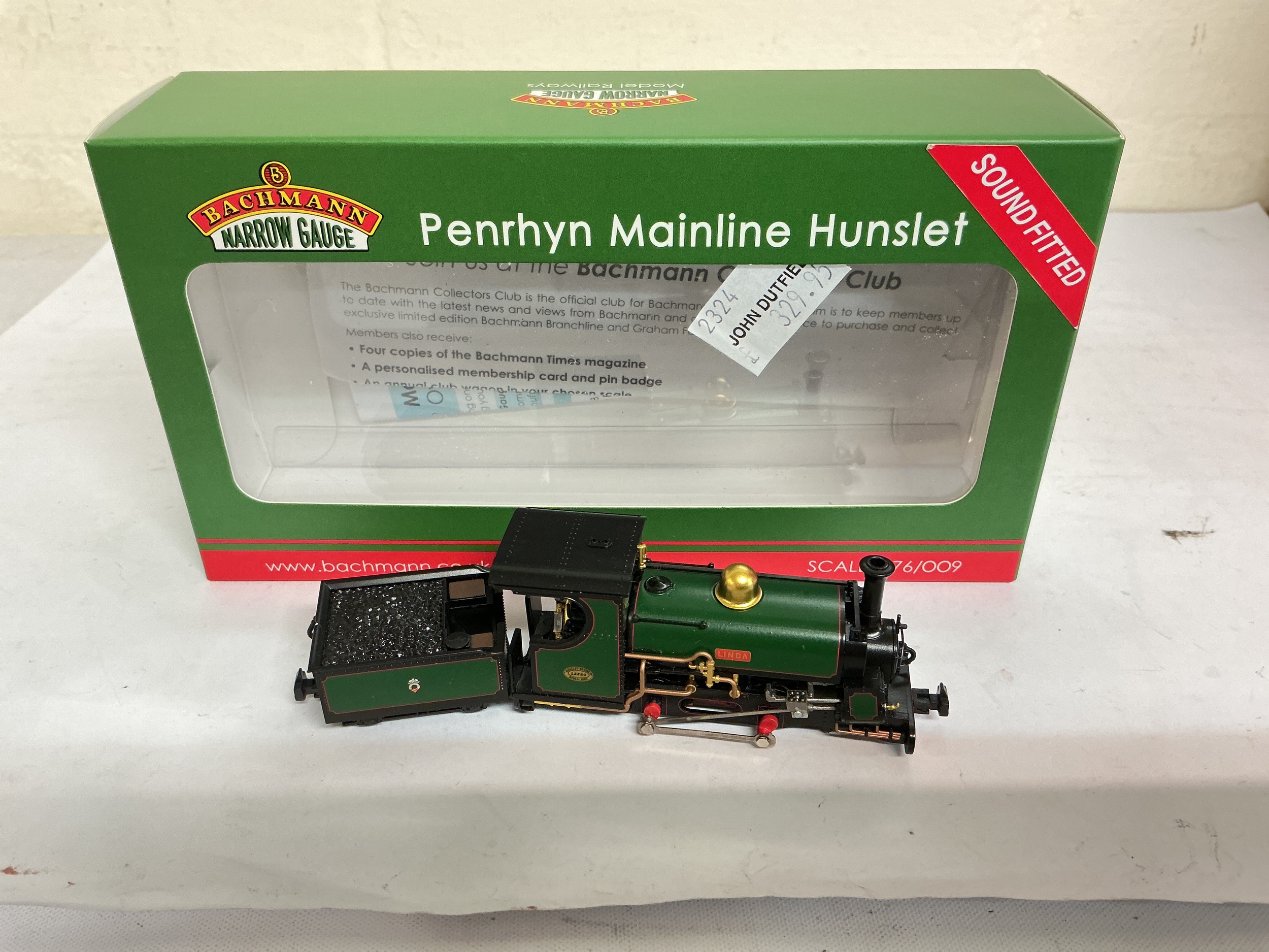 A Boxed Bachmann Narrow Gauge Mainline Hunslet 2-4-0STT Linda Festiniog Railway Green. #391-135SF.