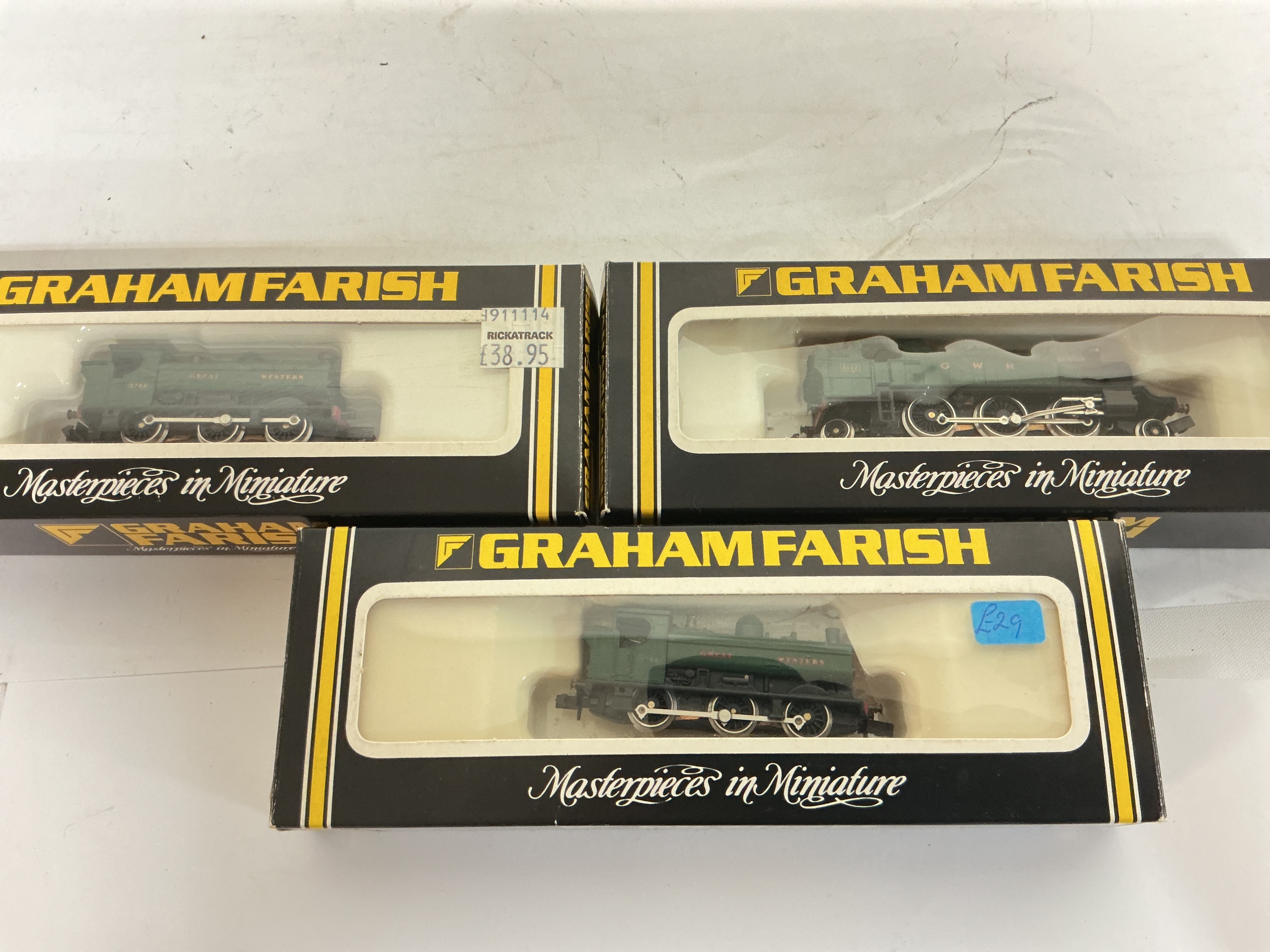3 X Boxed Graham Farish N Gauge Locomotives. including A Prairie Tank GWR #1604