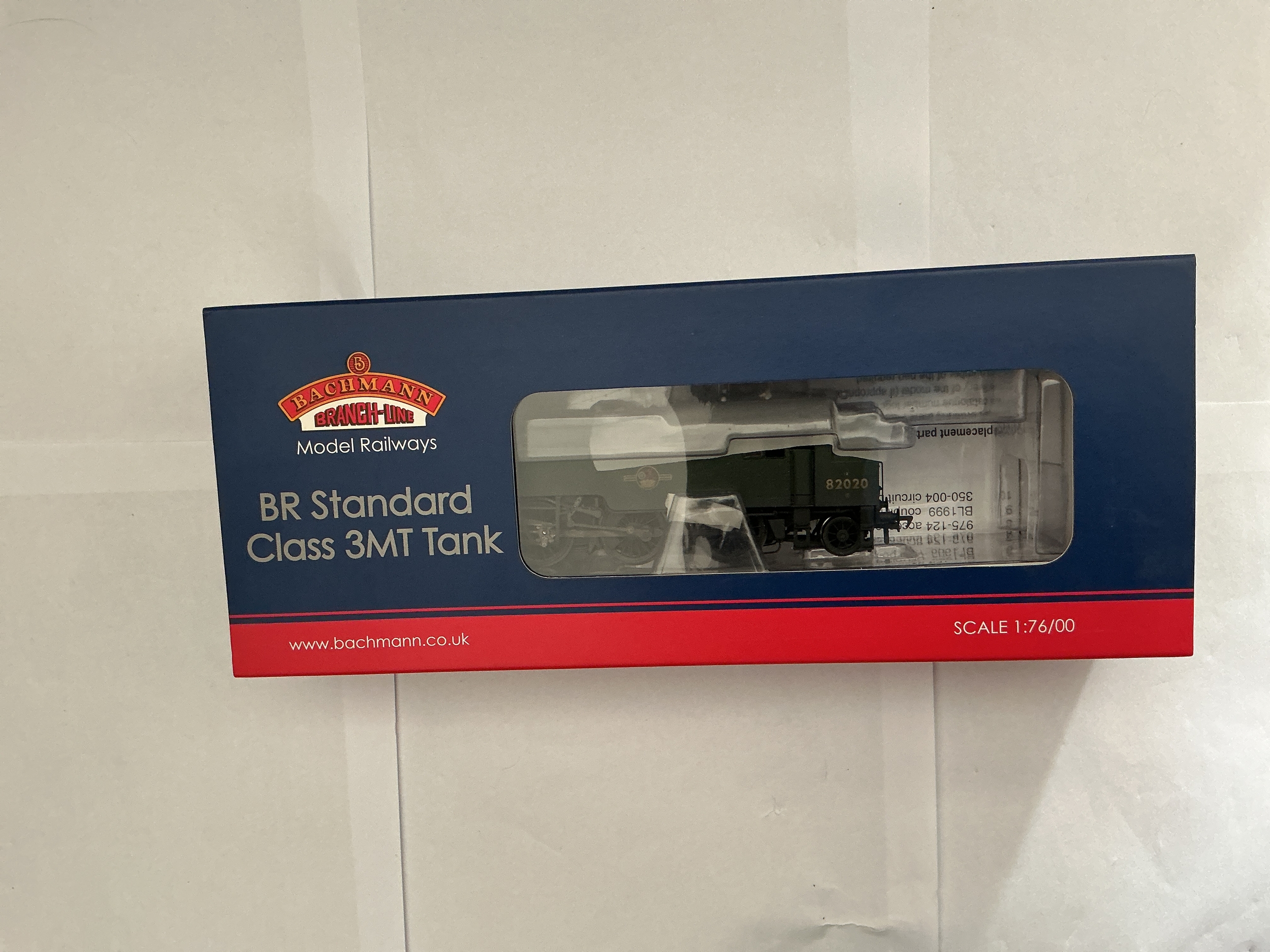 A boxed Bachmann Branch-line BR Standard Class 3MT Tank 82020 BR Green Late Crest Weathered 00 Gauge Locomotive. 31-980 DCC. No Reserve. 