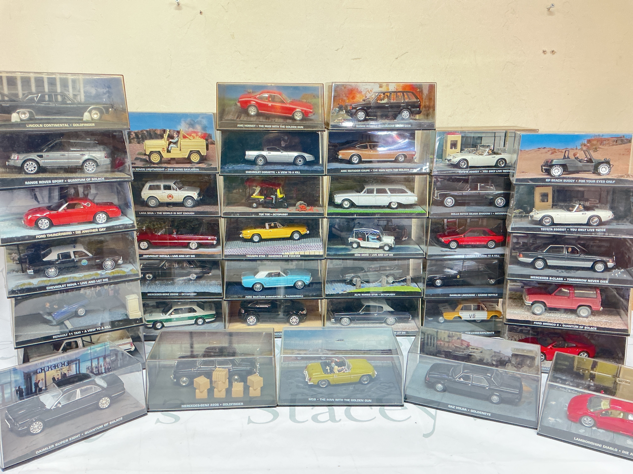 2 Boxes Containing The James Bond Car Collection, Approximately 75 Models. No Reserve. (2).