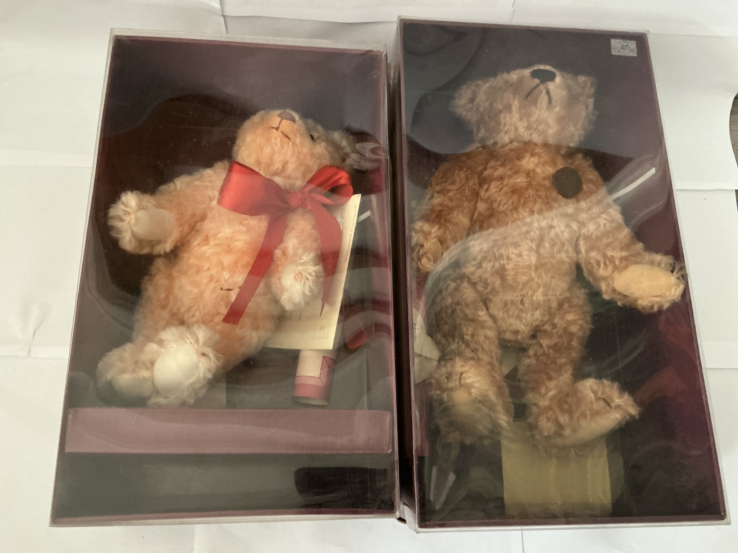 Two Boxed Hamlets Steiff Teddy Bears. One Chester. one Winston. No Reserve.