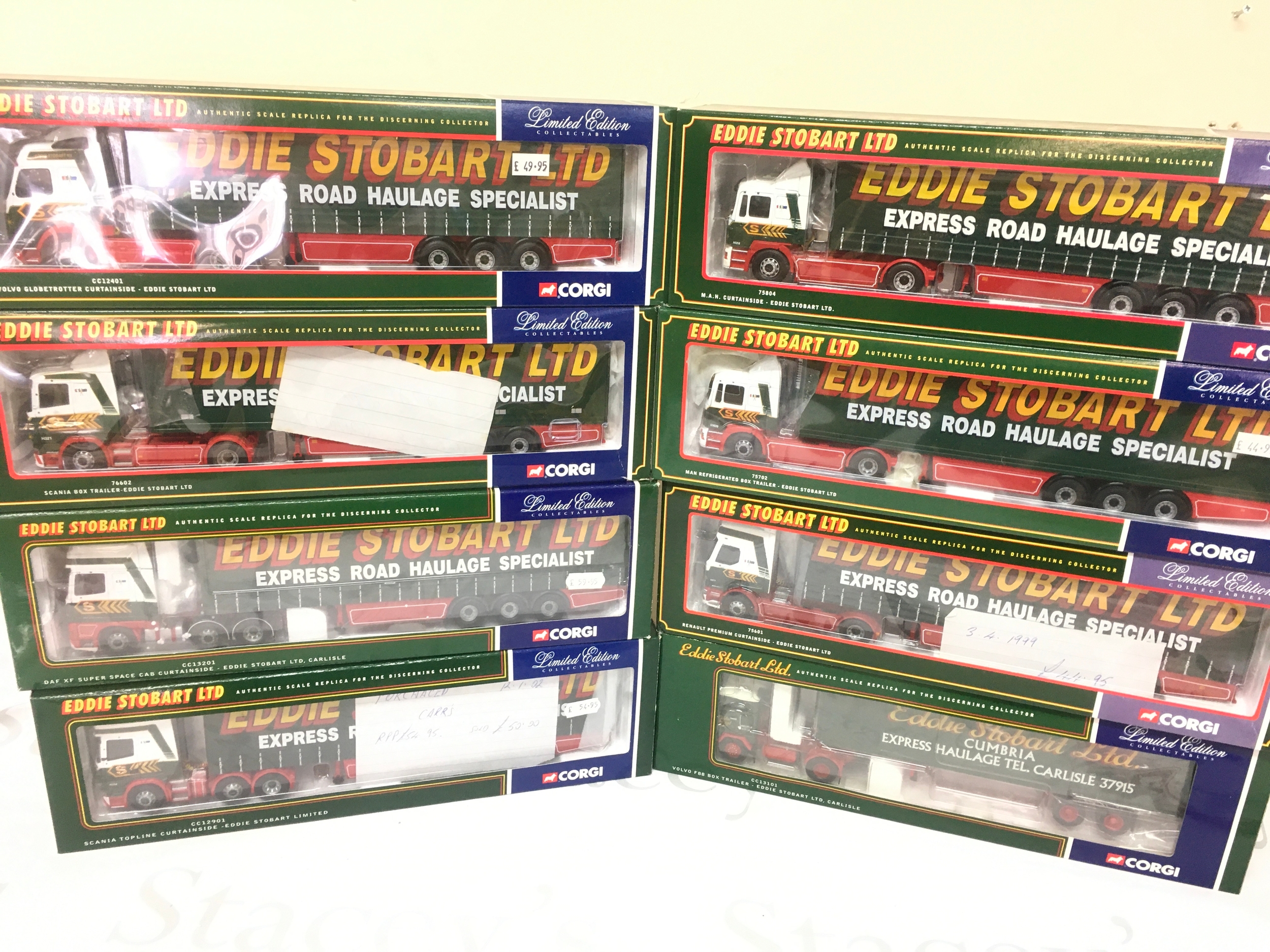 8 Boxed Corgi Eddie Stobart Lorries 