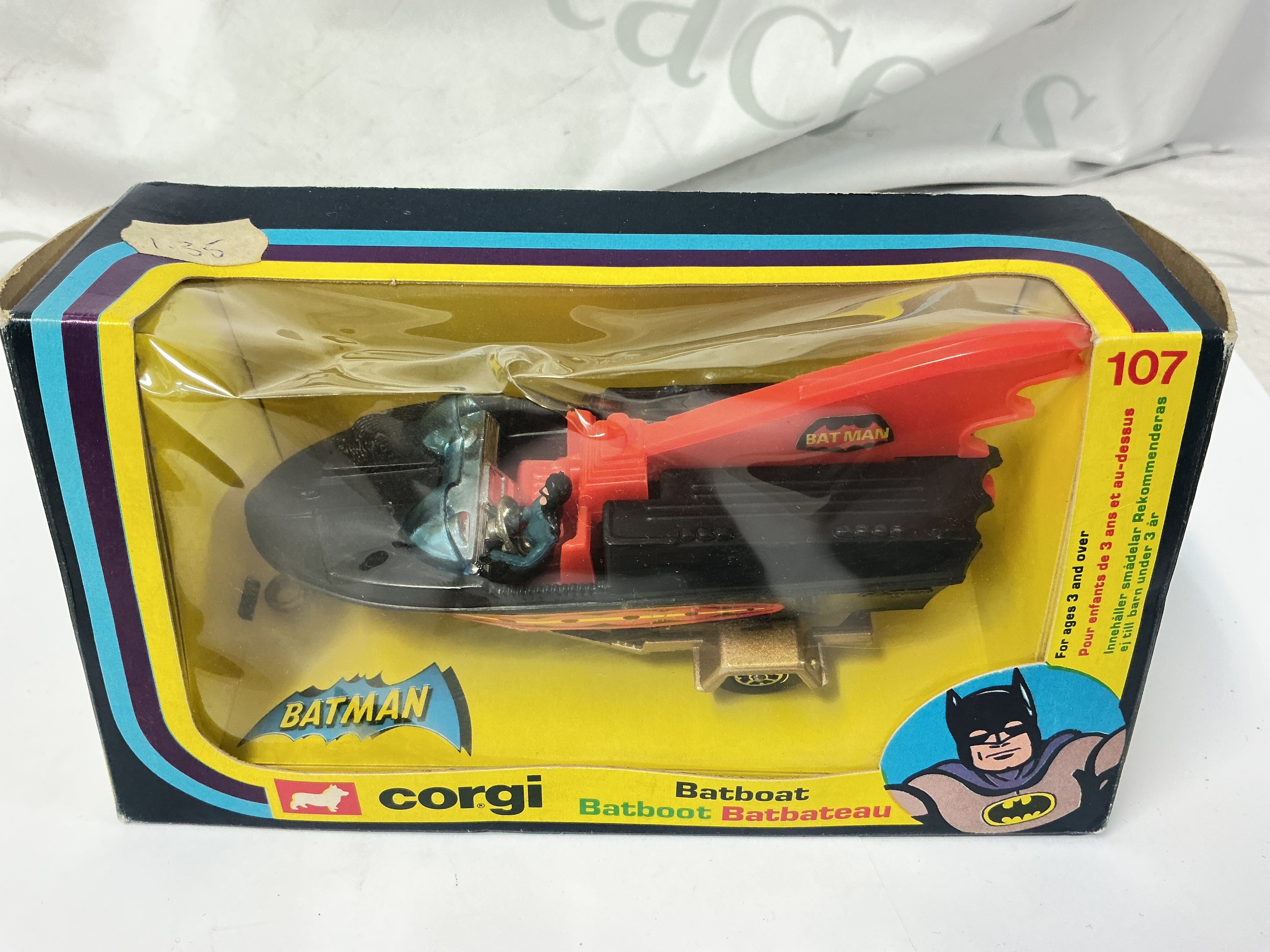 A Boxed Corgi Batman Batboat #107. No Reserve.